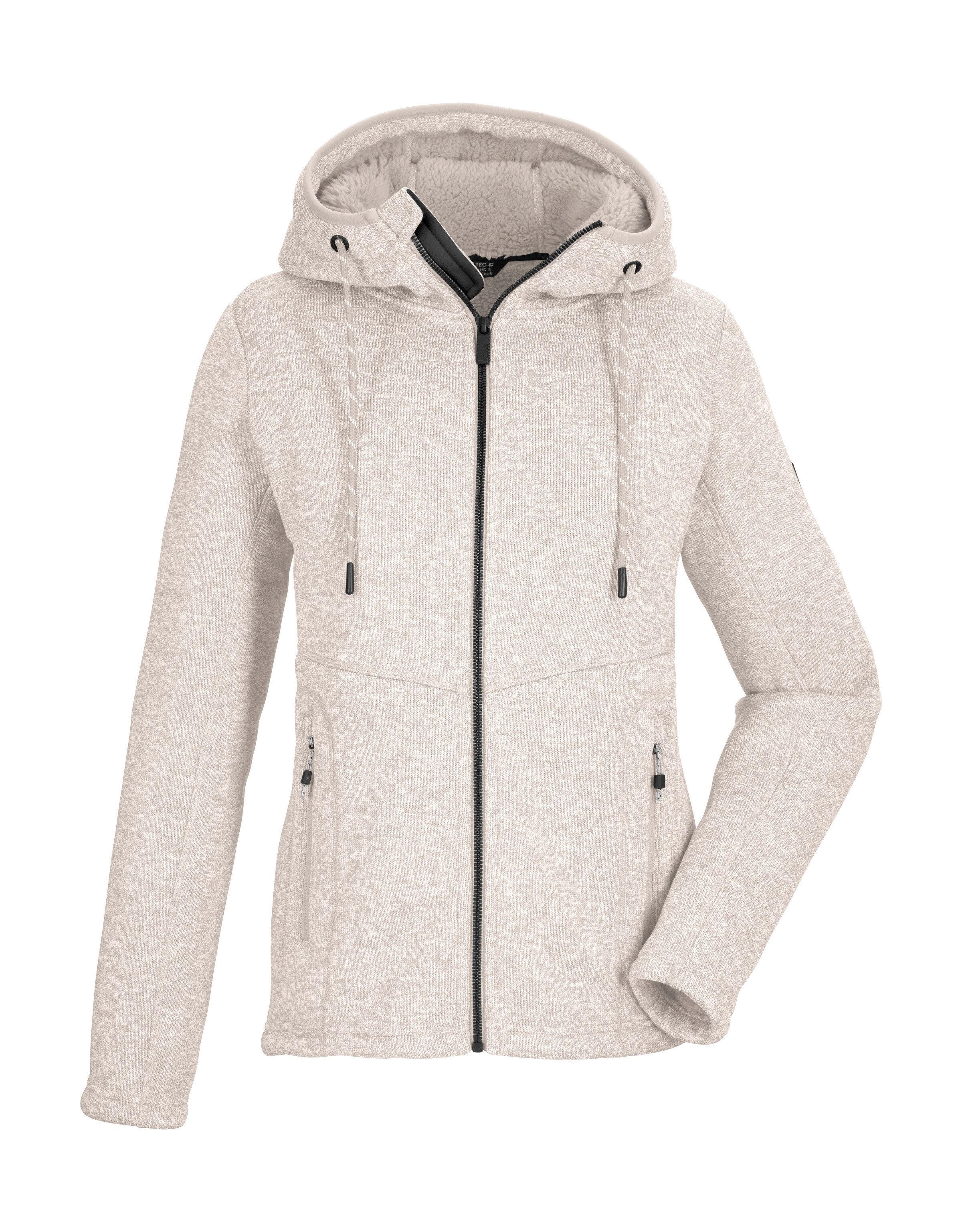 Killtec Fleecejacke KOW 41 WMN KNTFLC JCKT Strickfleecejacke mit Teddyfutter, Kapuze, verschließbare Taschen