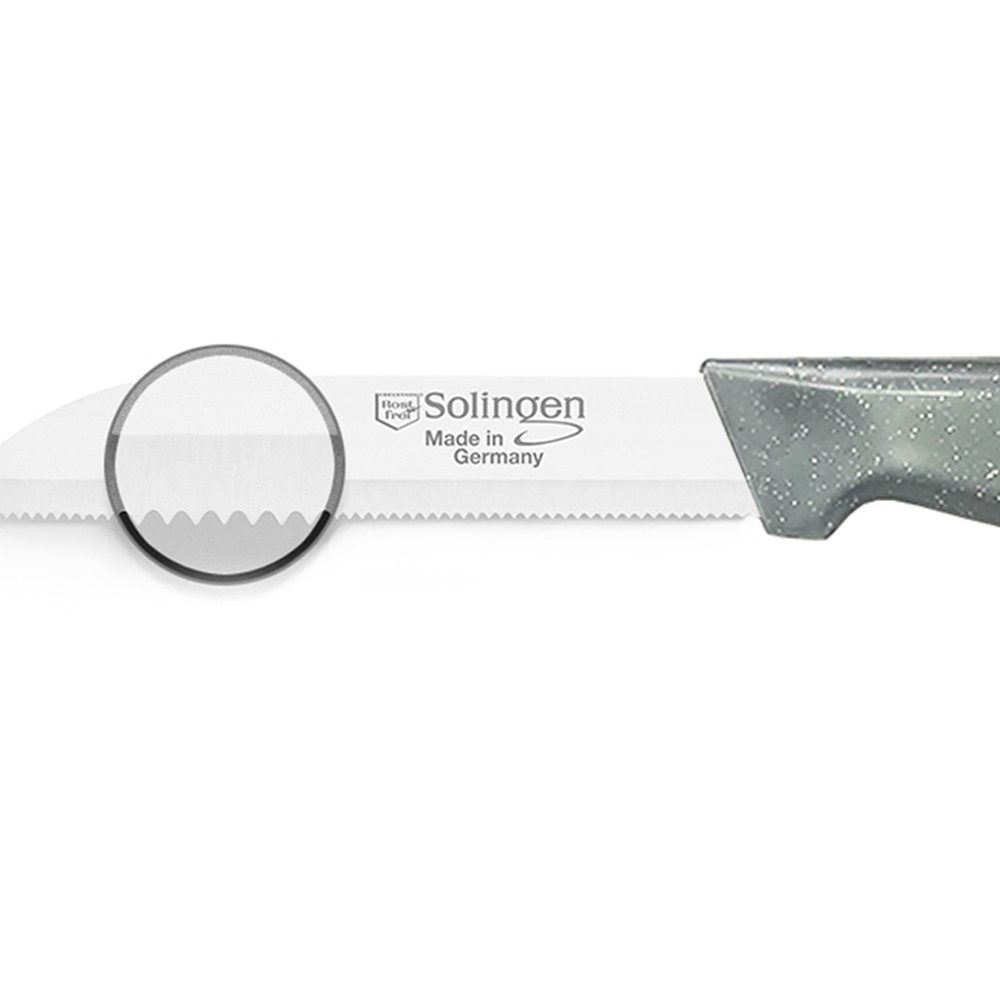 Visaggio Obstmesser Solingen Allzweckmesser Schälmesser Gemüsemesser Küchenmesser, Wellenschliff Solingen Messer, Flitter Optik, Edelstahl (rostfrei)