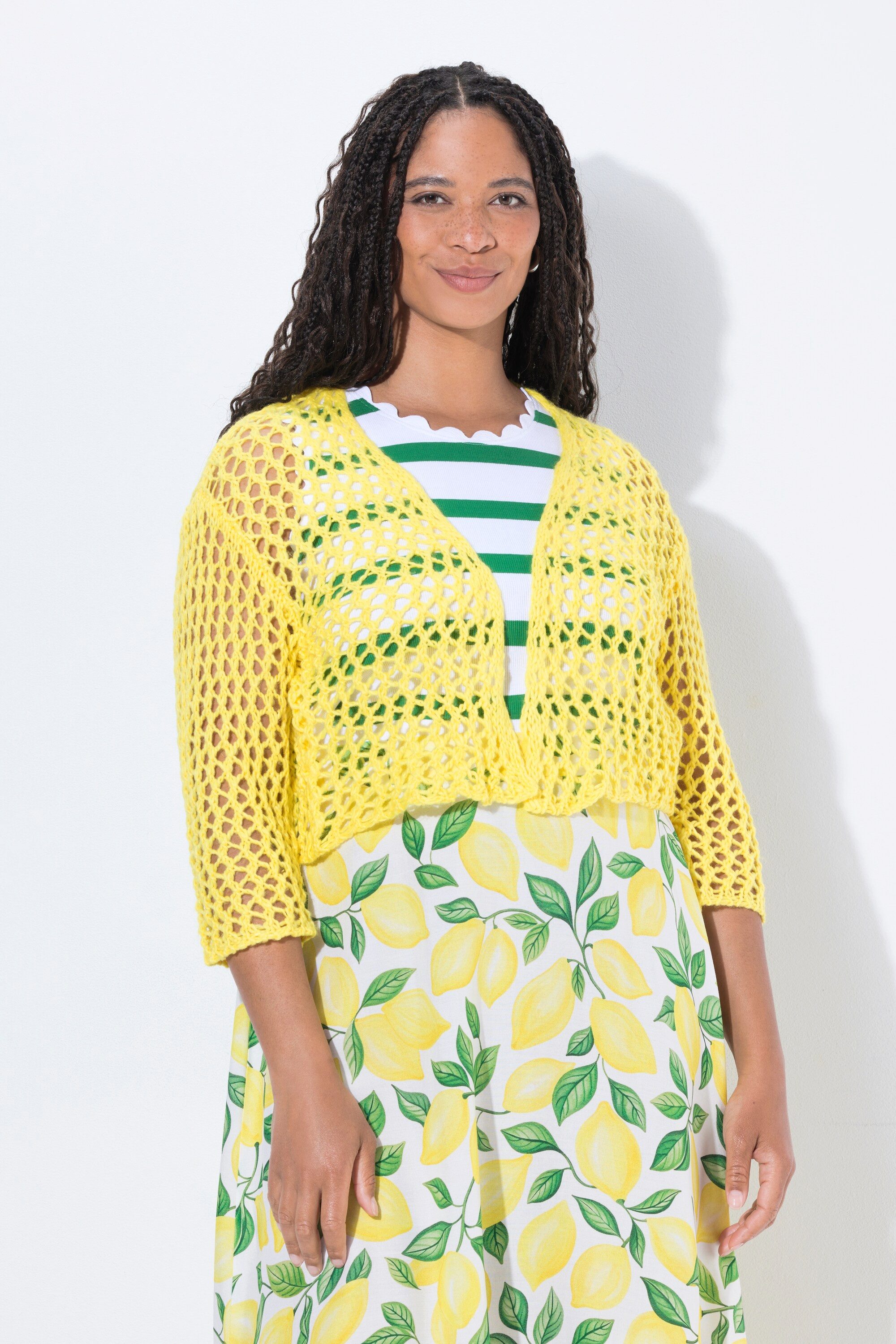 Strickjacke Strickjacke oversized offene Jacke Lochstrick