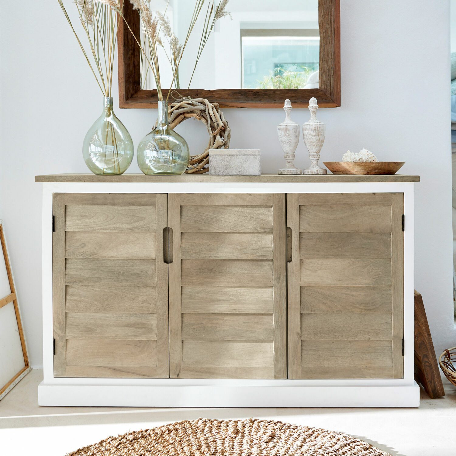 Mirabeau Kommode Sideboard Frapelle weiß/braun
