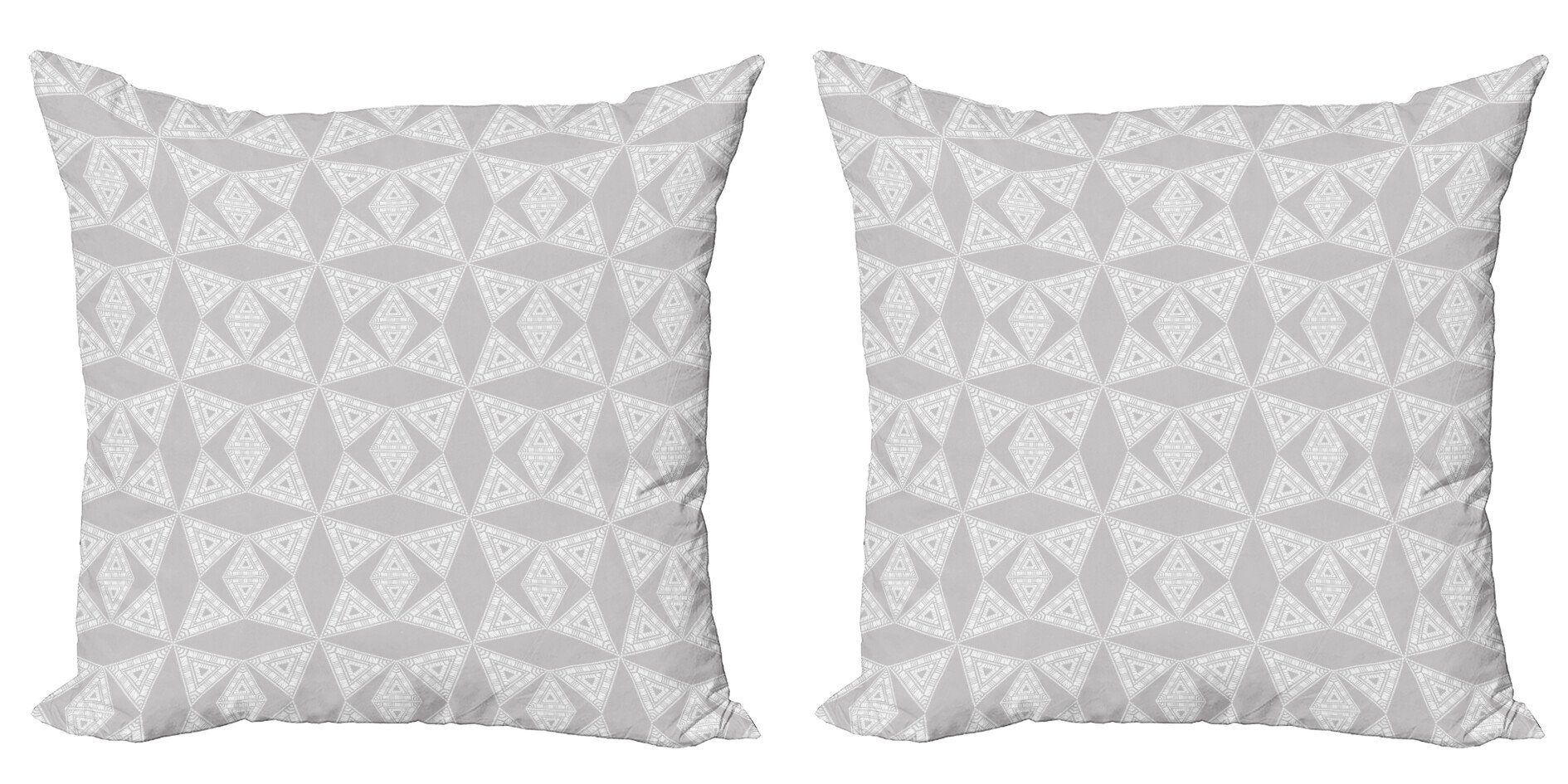 Digitaldruck, Hazy Abakuhaus Accent Triangles (2 Kissenbezüge Concentric Stück), Modern Doppelseitiger Geometrisch