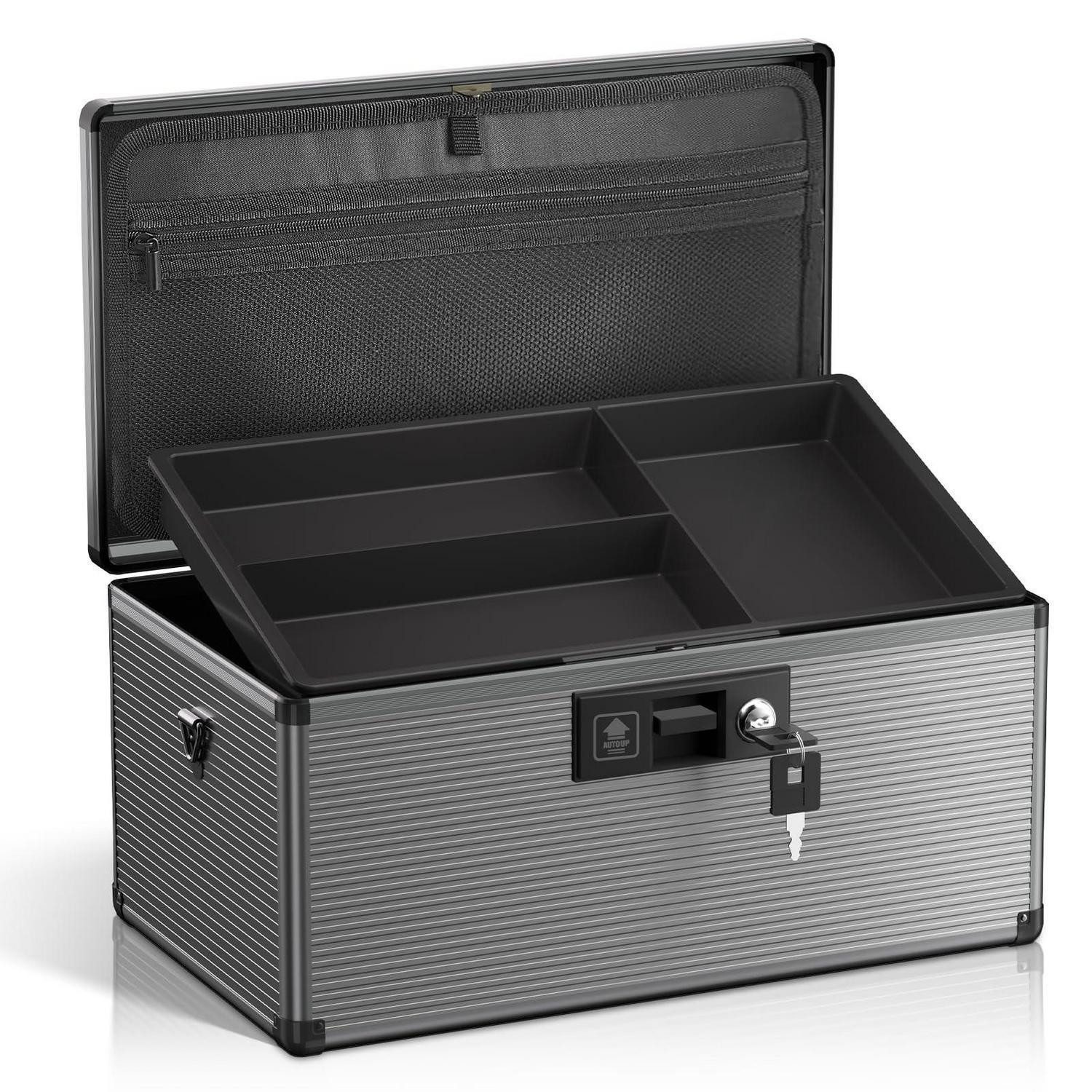 LuxusKollektion Medizinschrank Medizinschlossbox Aluminium Extra groß Schwarz