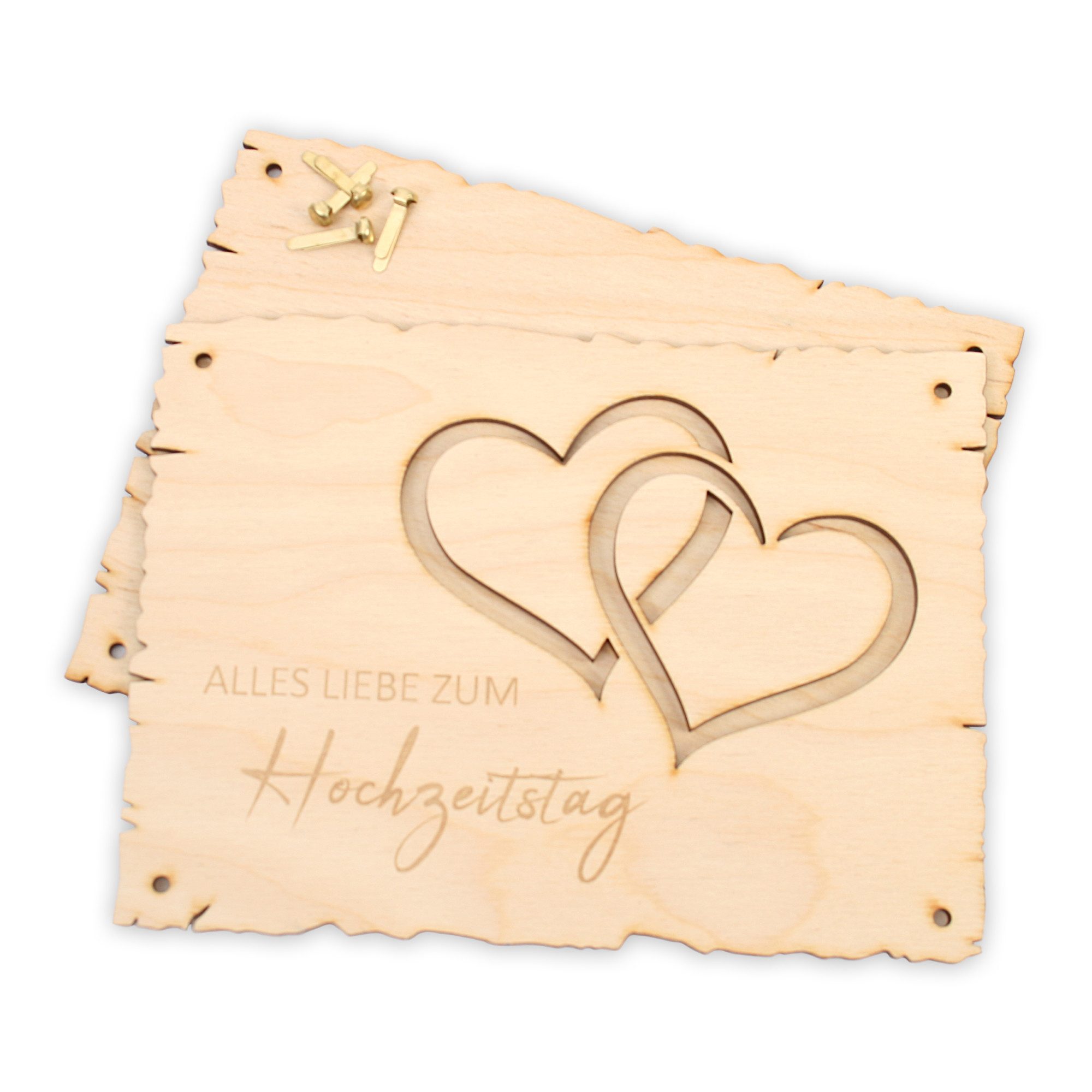 Thumbnail - Kreative Feder Glückwunschkarte „Alles Gute zur Hochzeit“ - Glückwunsch-Karte aus Holz, Geschenk-Karte für Geldgeschenke...