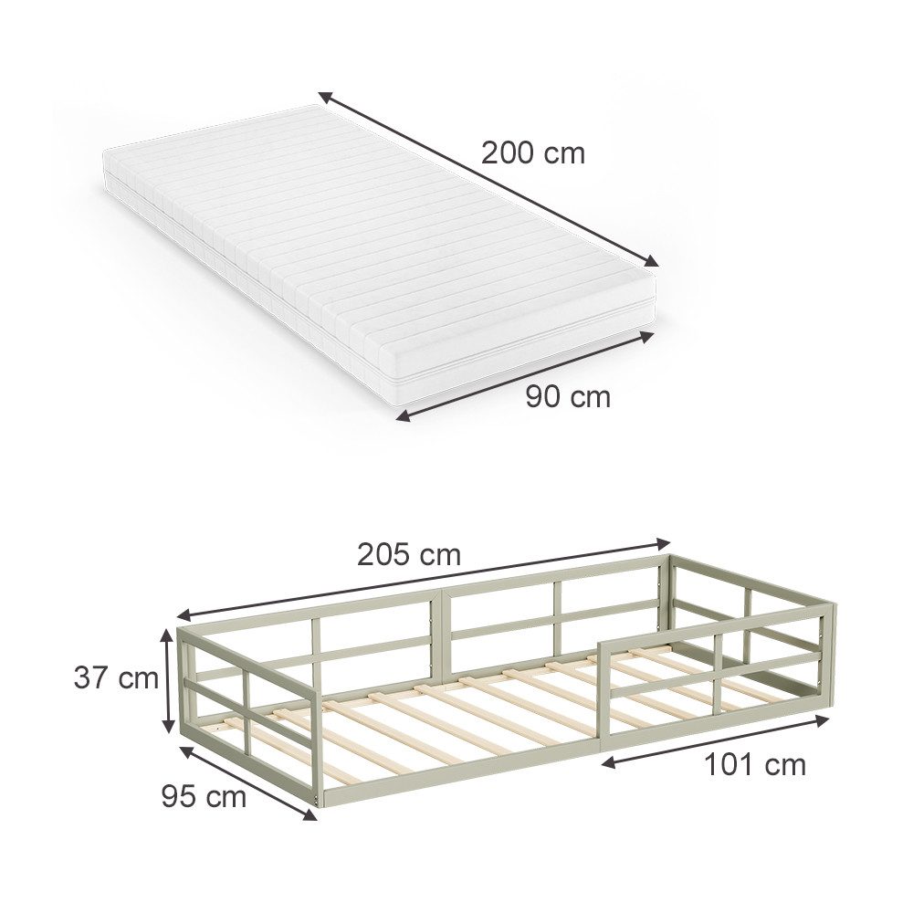 VitaliSpa® Kinderbett Minno, Greige, 90x200 mit günstig online kaufen