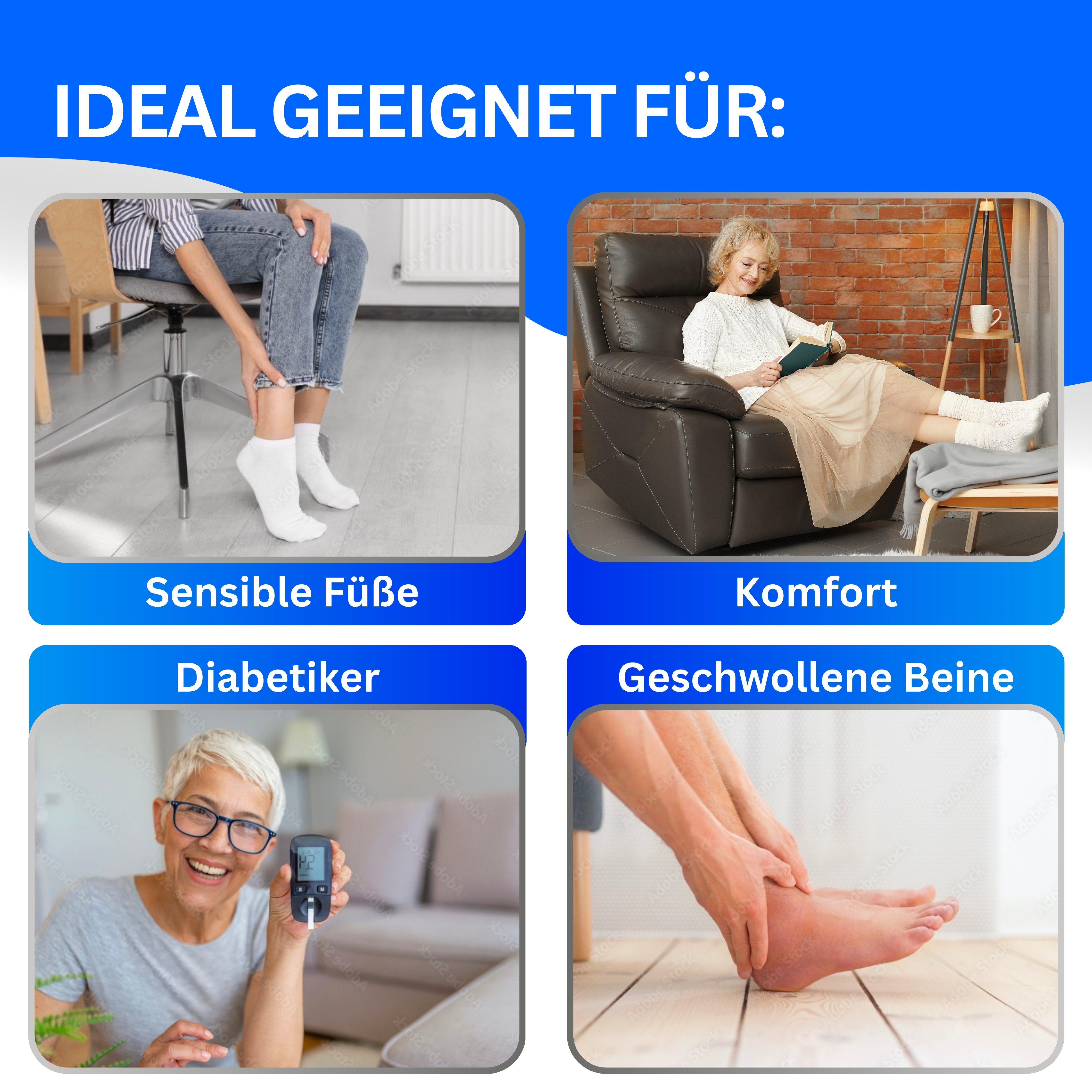 MEDOLY Diabetikersocken mit 97% Baumwolle, ohne Bund (6 Paar) ohne störende Naht