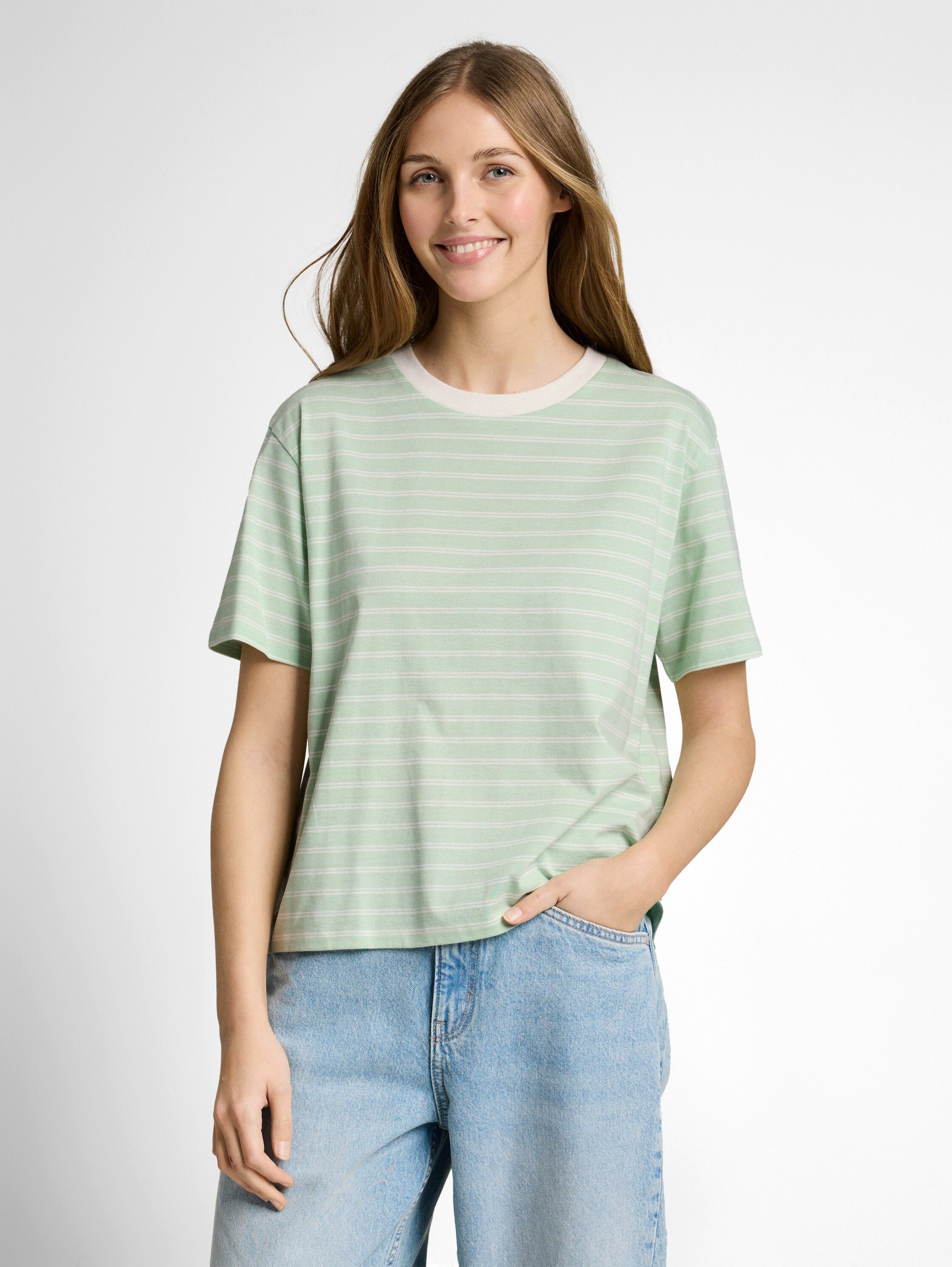TOM TAILOR Denim T-Shirt mit Streifen Muster