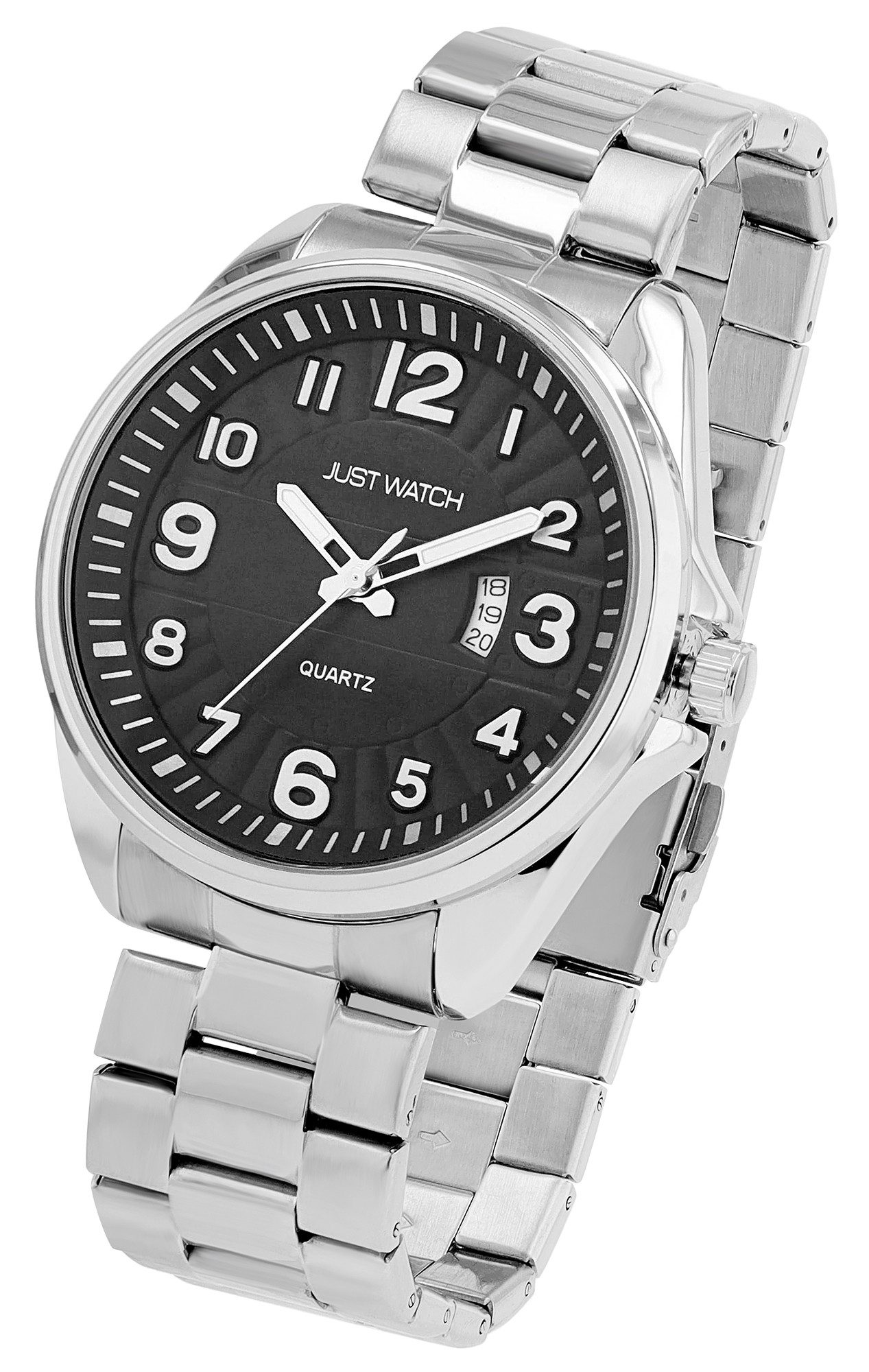 JUST WATCH Quarzuhr Netar Edelstahlarmband, silberfarben, schwarzes od. weißes