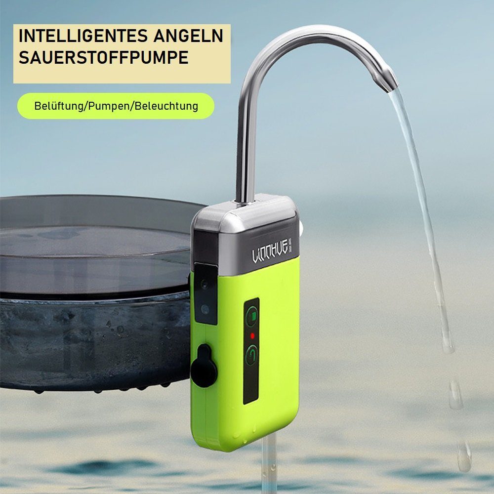 Tidyard Karpfenrute Fischen Sauerstoffpumpe,Intelligente 3 Sauerstoffpumpe zum (Fischen induktives,Material Sauerstoffpumpe,Filter), ABS,USB Modi,Automatisches Angeln