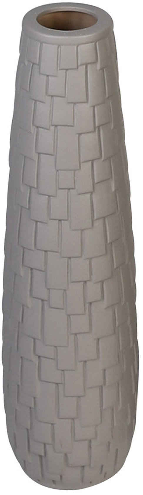 GILDE Bodenvase »Brick« (1 St), Keramik, matt, dekorative Riemchen-Struktur, 57 cm hoch