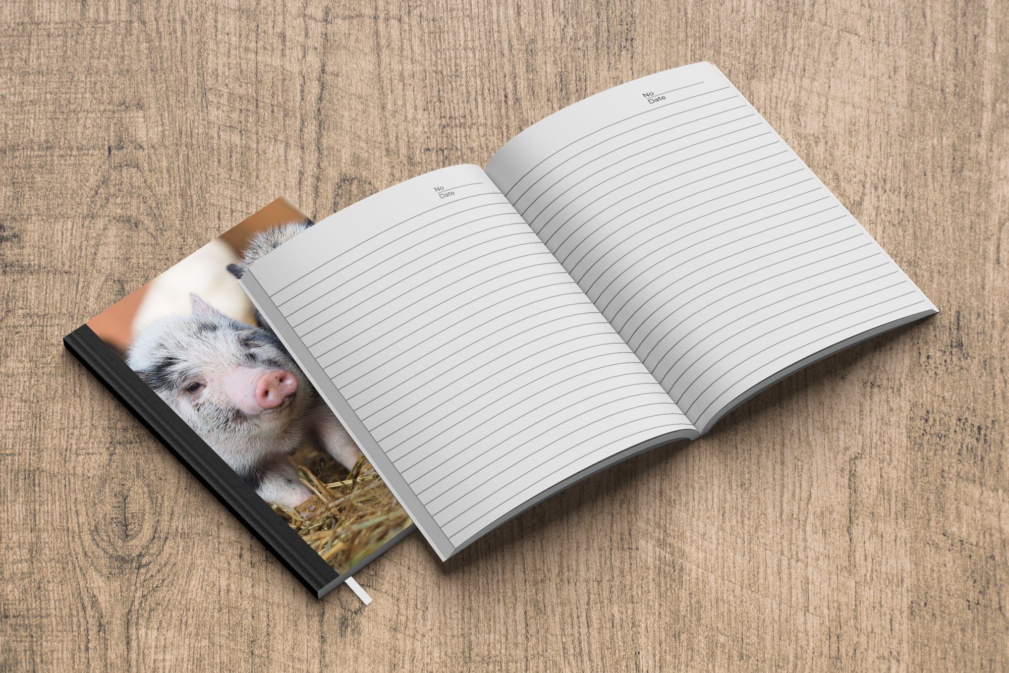 Merkzettel, Notizheft, Tiere - - Ferkel, Notizbuch MuchoWow Schwein Seiten, A5, Journal, 98 Haushaltsbuch Tagebuch,