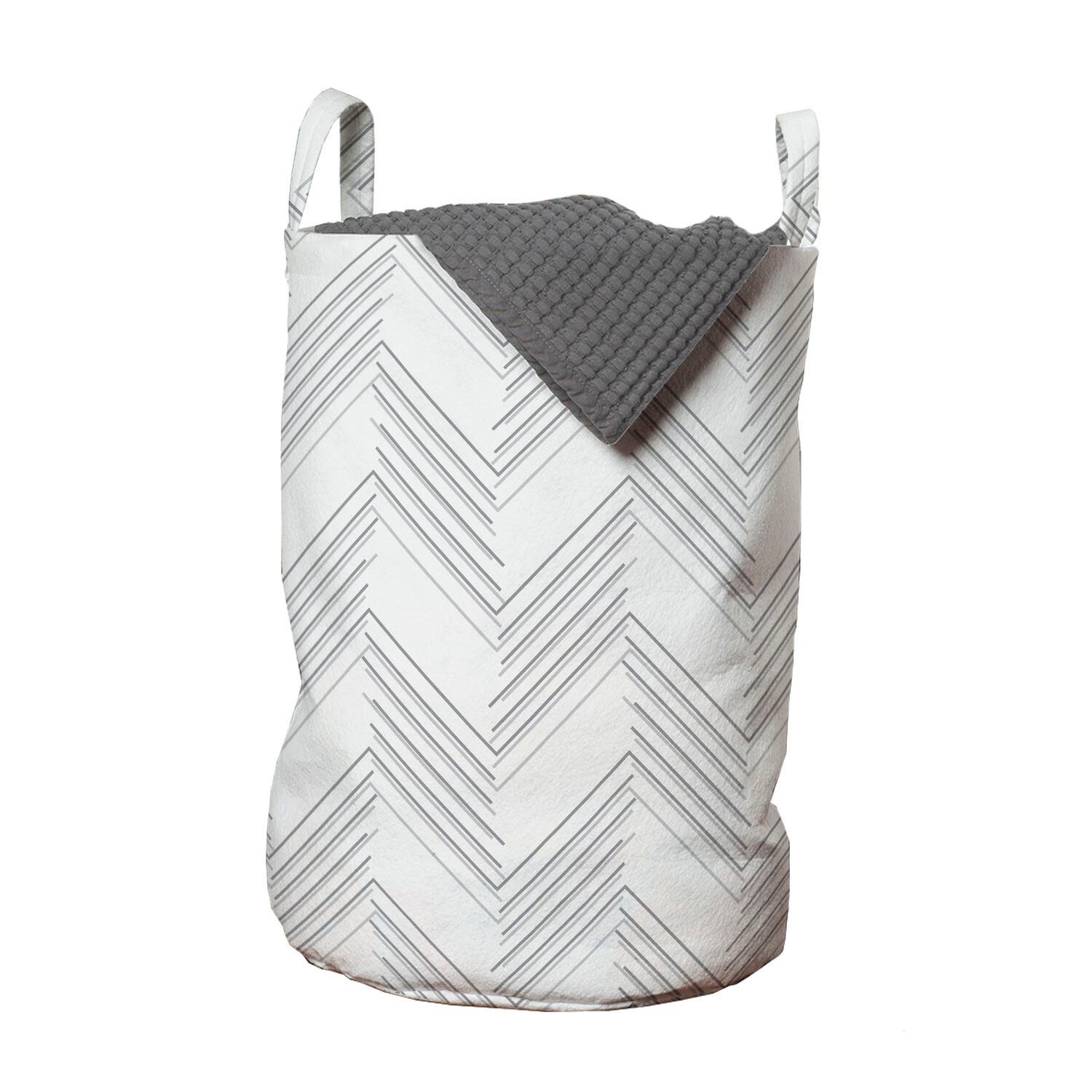 Abakuhaus Wäschesäckchen Wäschekorb mit Griffen Kordelzugverschluss für Waschsalons, Abstrakt Soft Tone Moderne Zigzags | Wäschesäcke