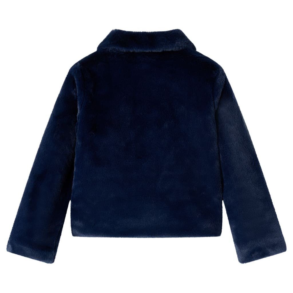vidaXL Wintermantel Kindermantel Kunstpelz Marineblau 104