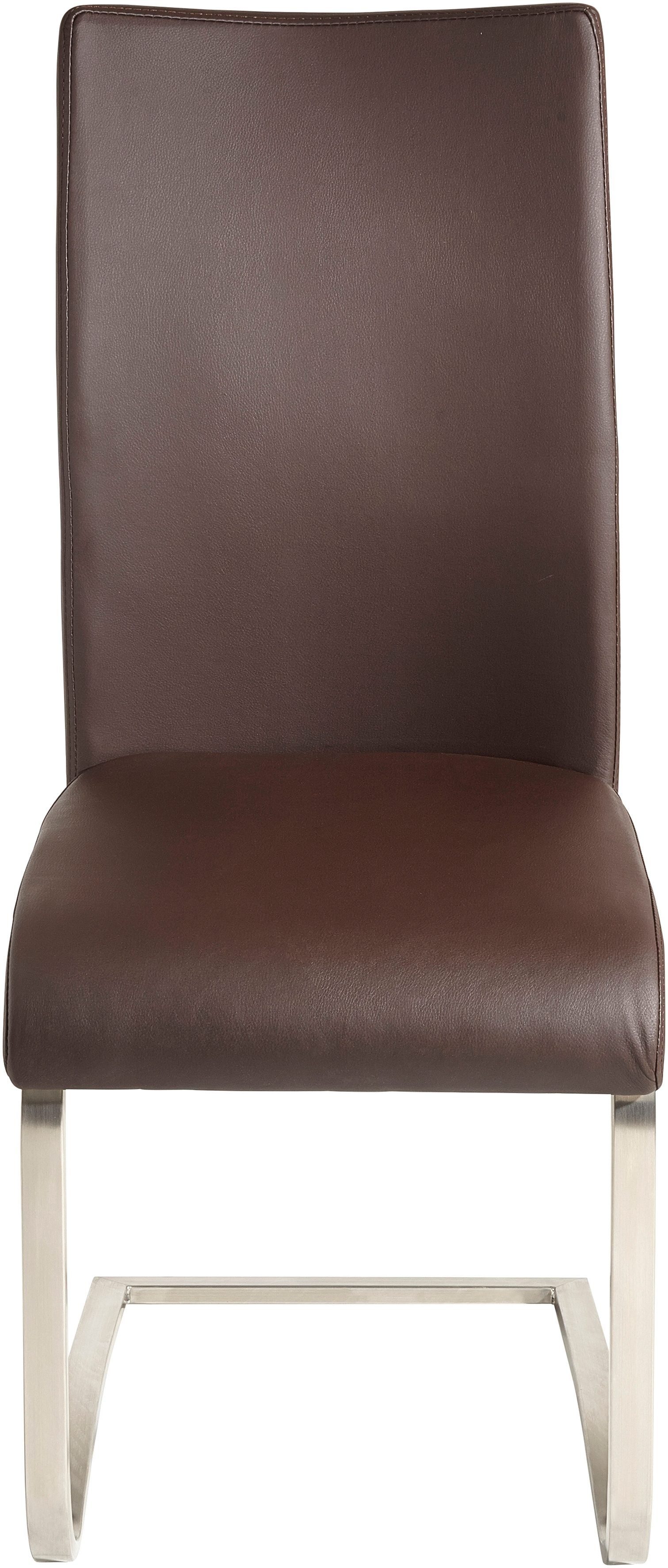 Arco MCA | Raburg Kg 2 bis braun Freischwinger furniture braun St), (Set, 130 Stuhl mit Echtlederbezug, belastbar