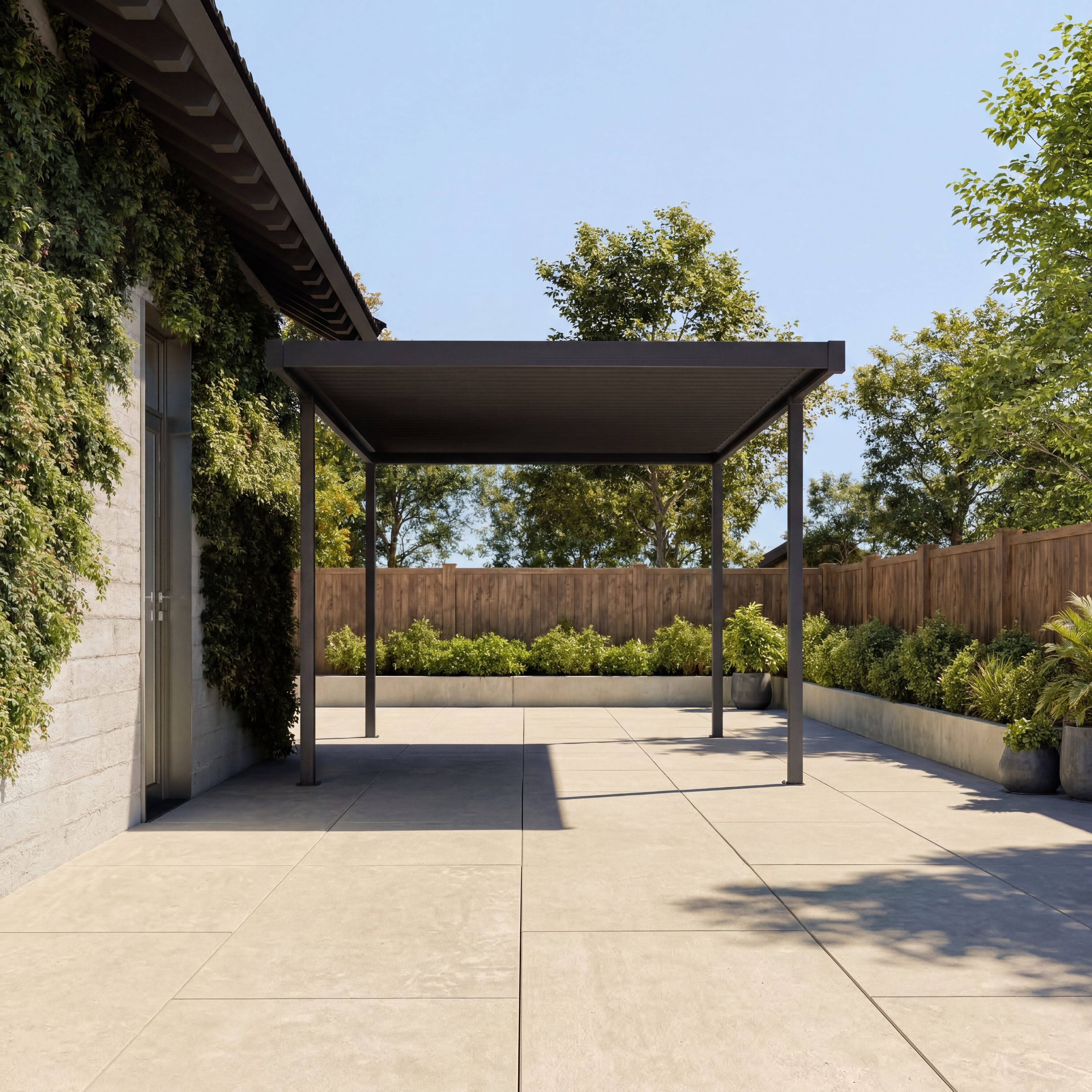 Mirador Einzelcarport Flachdach, BxT: 300x500 cm, 240 cm Einfahrtshöhe, (Packung, 1-tlg), UV Schutz, hohe Wind und Schneelast, Aluminium & Stahl, Anthrazit