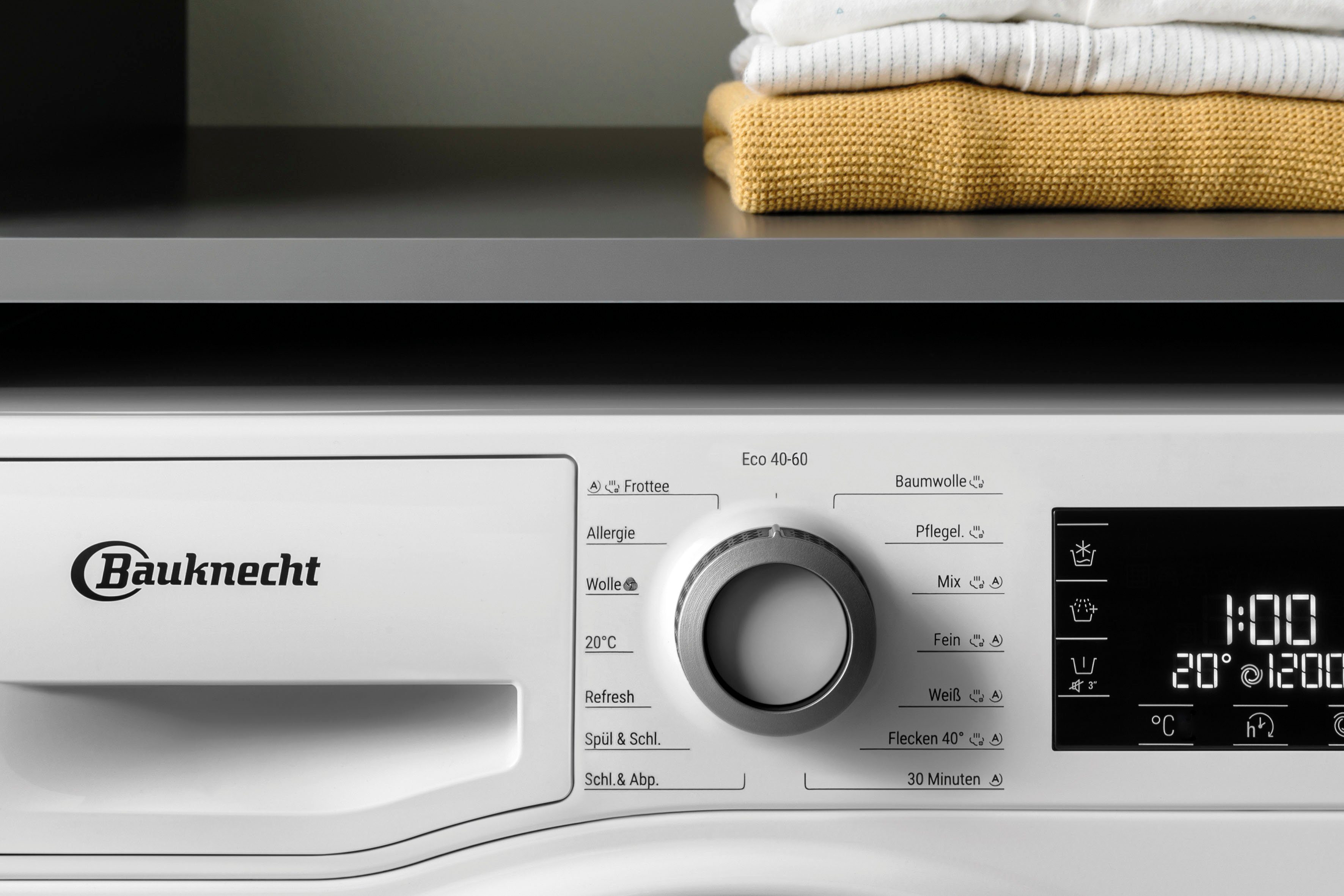 BAUKNECHT WM 1400 Waschmaschine 9 U/min kg, Sense 9A,