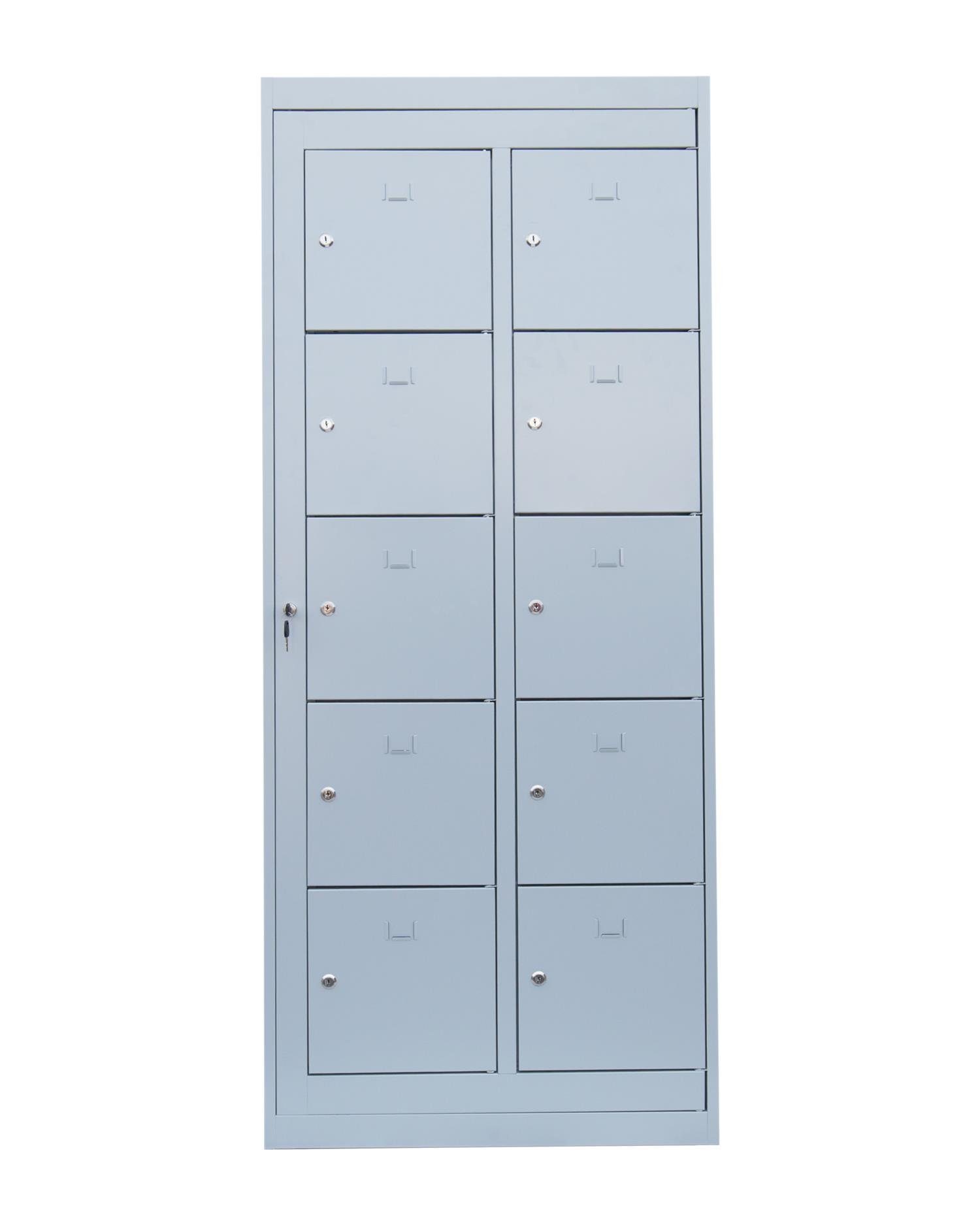 Fächer, x (1-St) erforderlich RAL x verschweißt und Lichtgrau Montage 2 Abteile, Lüllmann® mm Komplett Verteilerschrank, 7035 Fächerschrank 740 1800 Korpus: montiert RAL - 10 7035 500 keine Lichtgrau/ Steelboxx Türen: