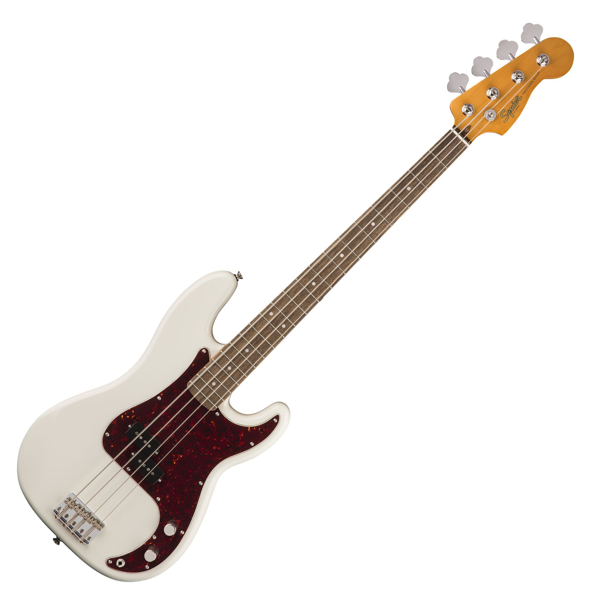 Squier E-Bass Squier Classic Vibe '60s Precision Bass LRL Olympic White, Precision Bass, Passiver Longscale 4-Saiter Bass mit Lorbeer-Griffbrett