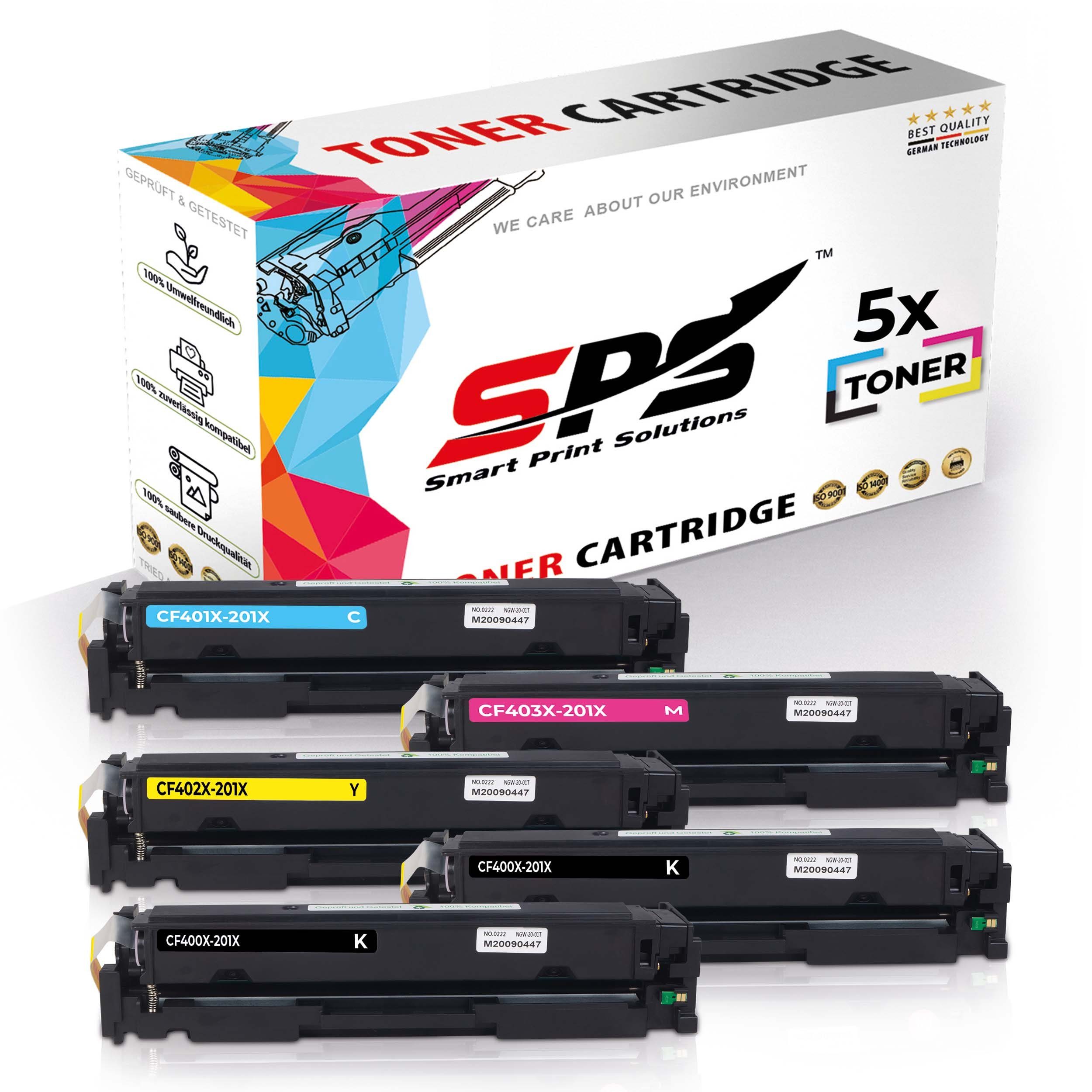 unisex SPS Tonerkartusche Kompatibel für HP 201X, (5er Color Pro Pack) M252 Laserjet