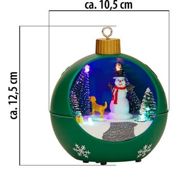 Northpoint Christbaumschmuck LED Weihnachtskugeln mit Melodie rotierenden Figuren Batteriebetrieben