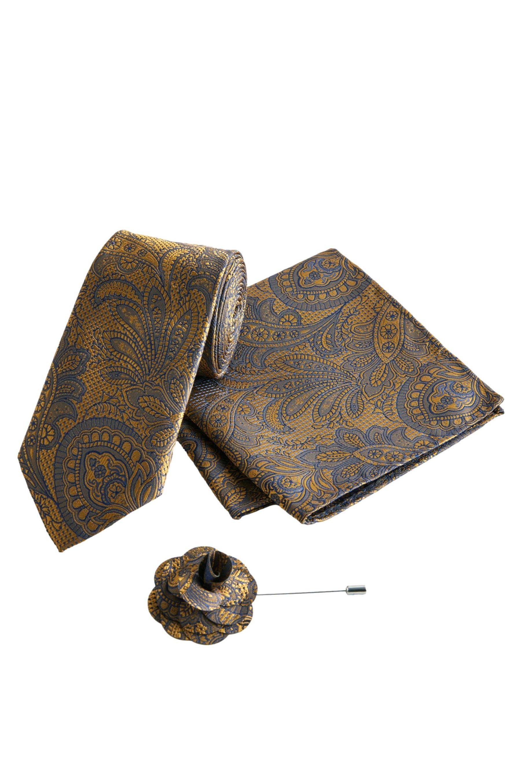 Next Krawatte Paisley-Krawatte, Einstecktuch und Krawattennadel günstig online kaufen