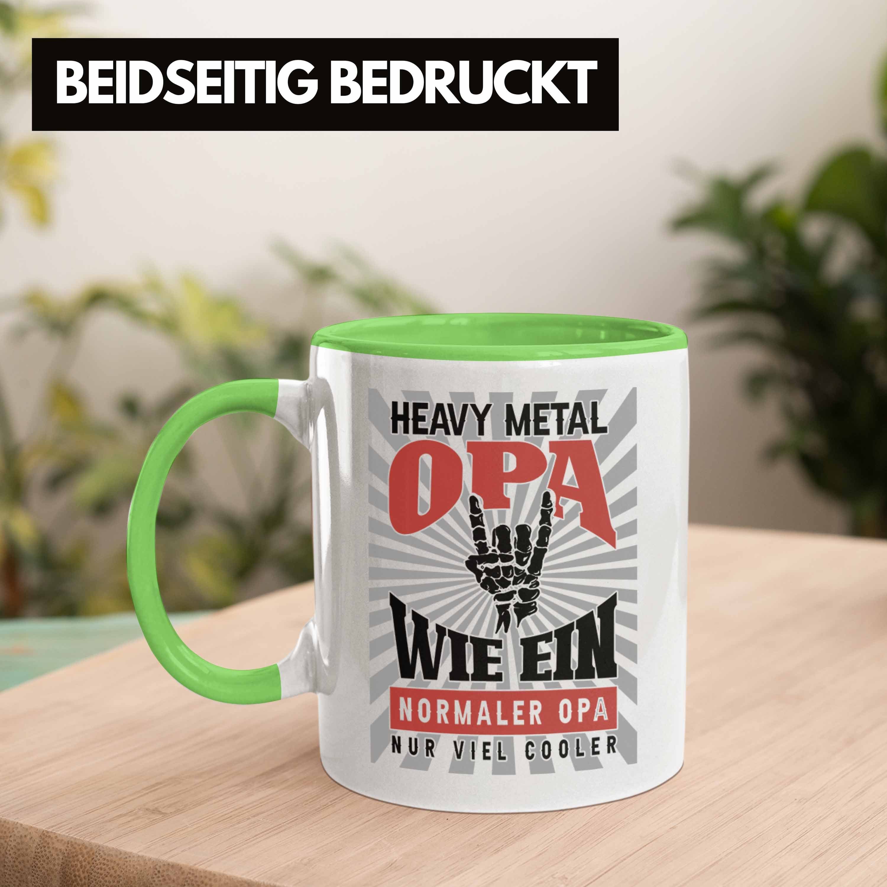 Opa Grün Rock Tasse Metal Opa Heavy Geschenk Roll Tasse Vatertag Trendation n Becher Bester