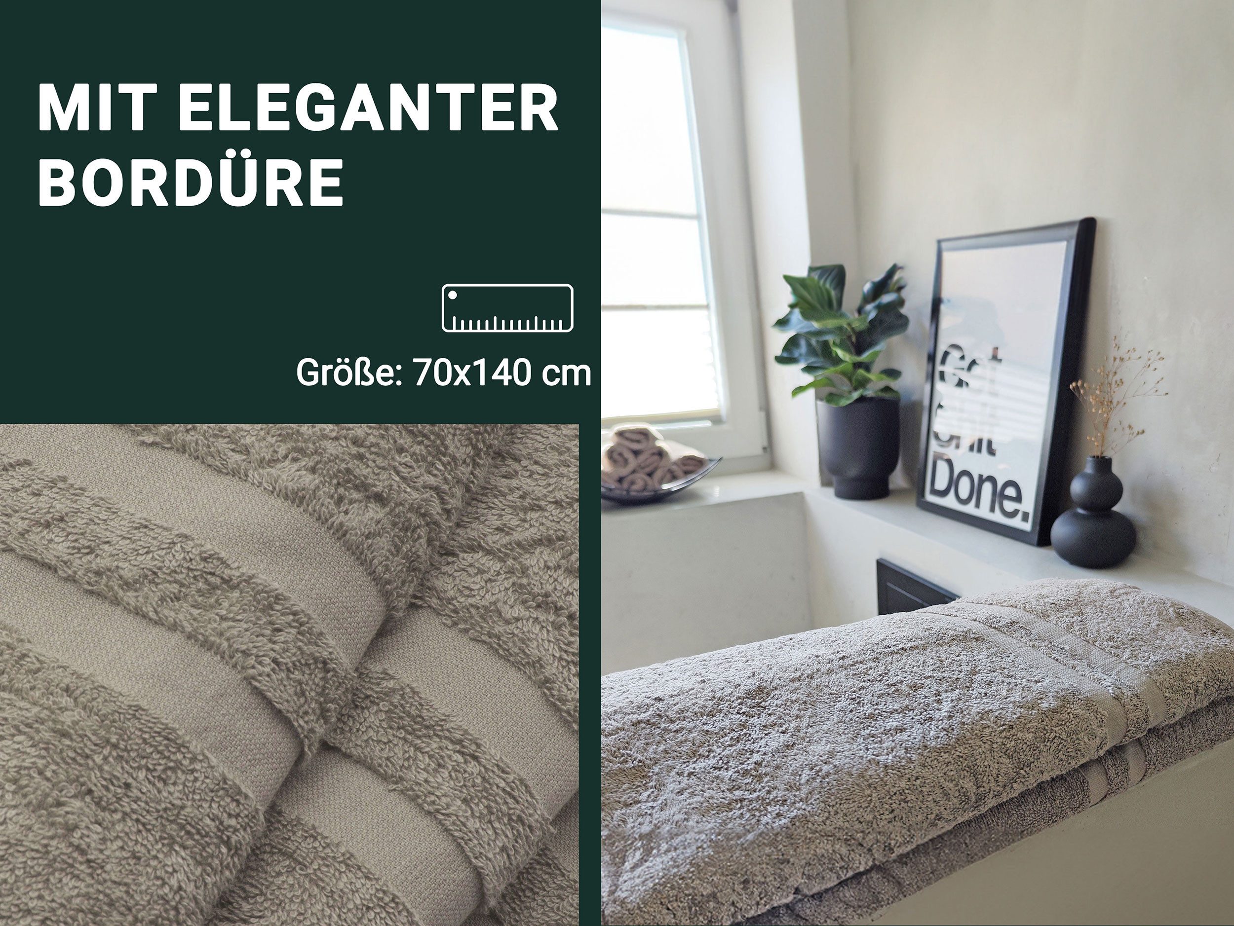 ZOLLNER Duschtücher, Walkfrottier (5-St), 70 x günstig online kaufen