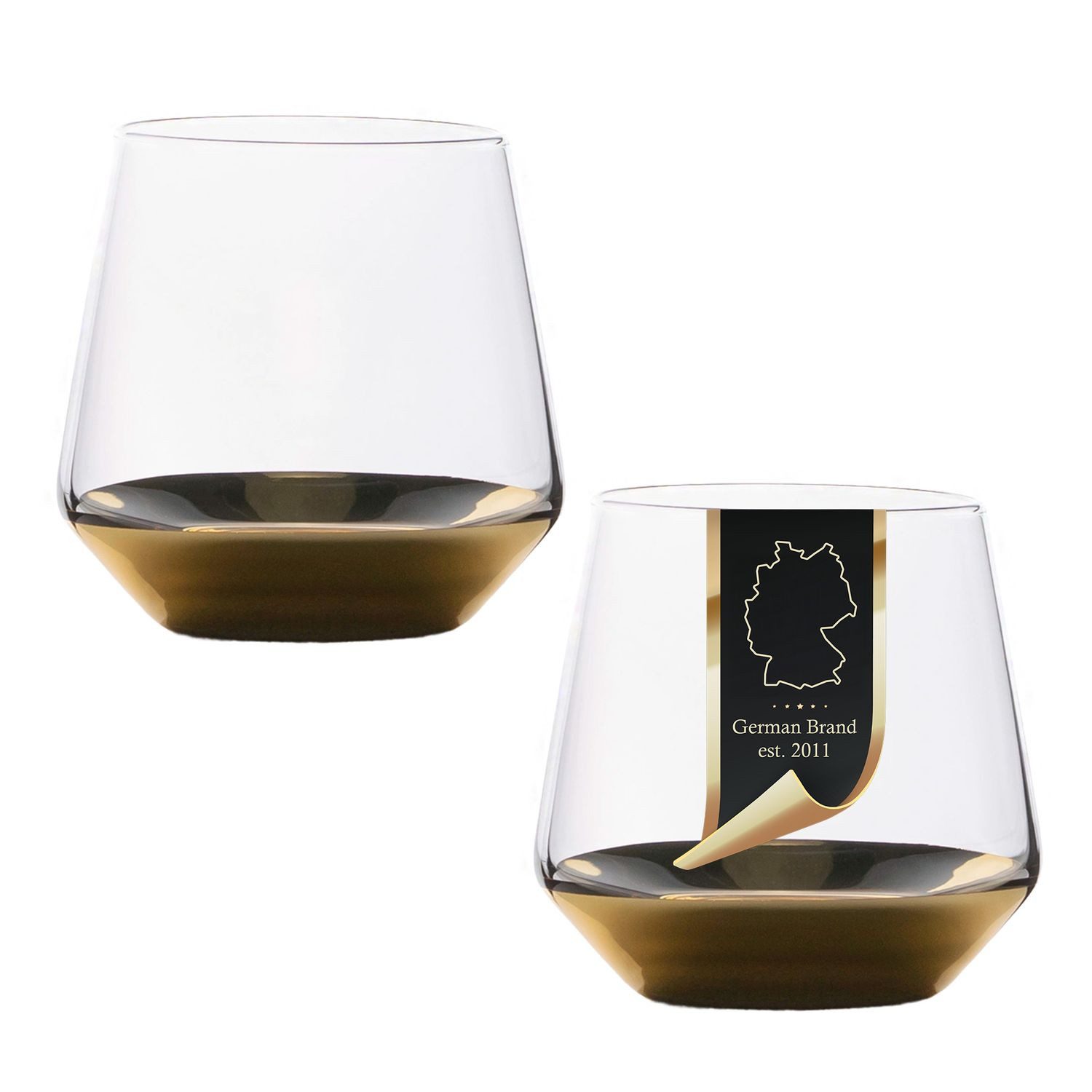 Intirilife Gläser-Set, 2-tlg., Glas, Trinkglas Set Wasserglas Saftglas Becher Kristallglas 350ml