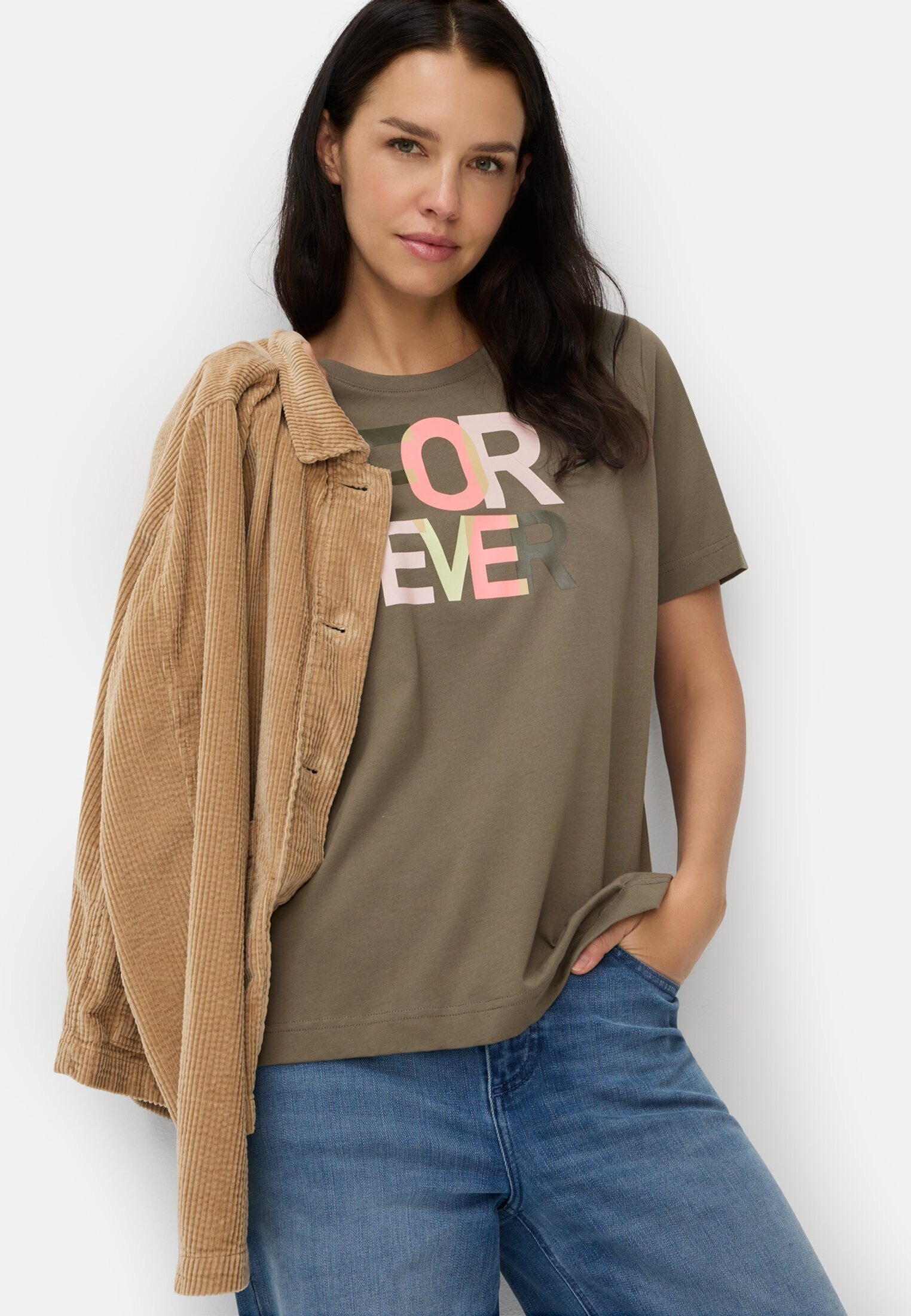 camel active Print-Shirt aus reiner Baumwolle Kurzarm