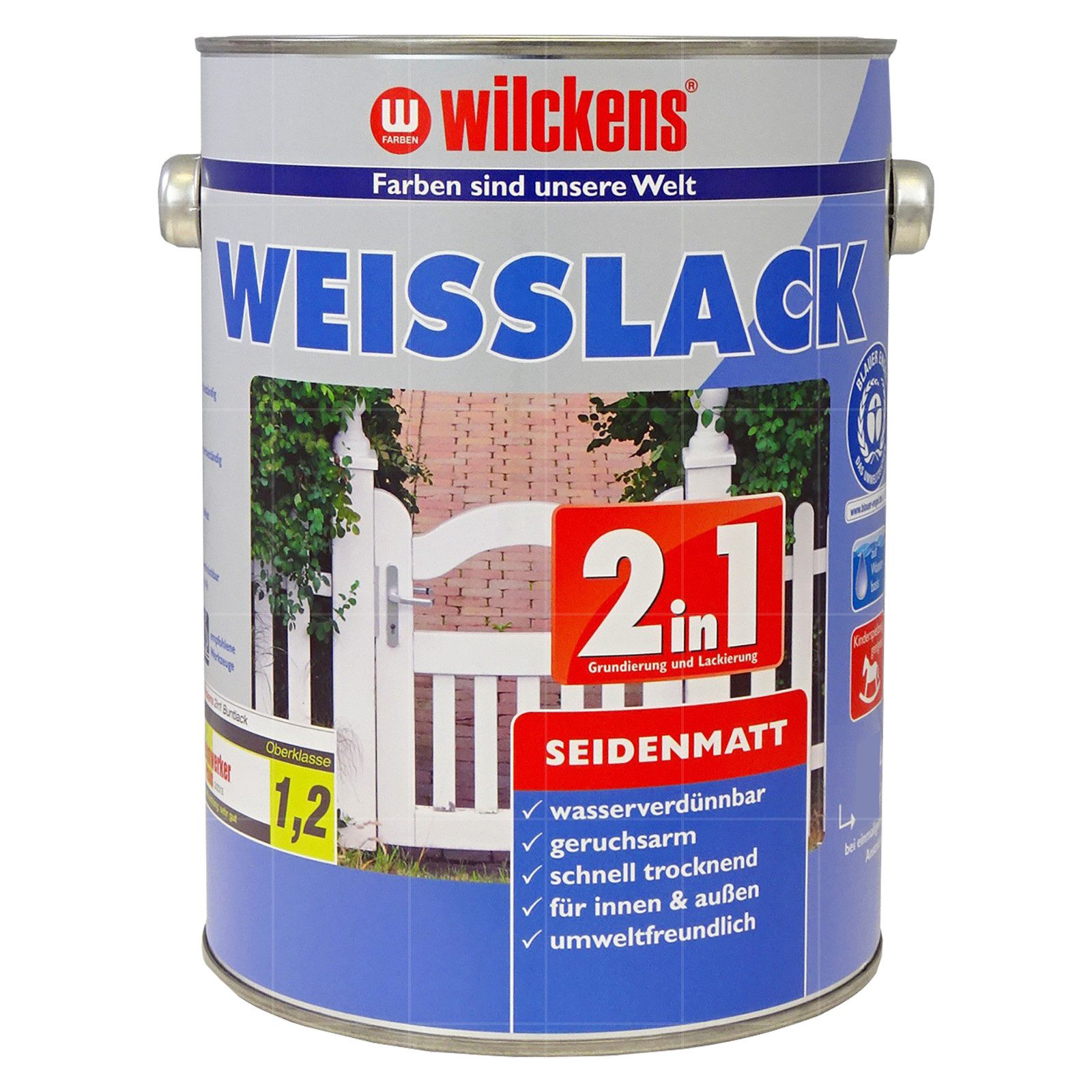 Wilckens Farben Holzlack Weisslack 2in1 Seidenmatt 0,75 LTR