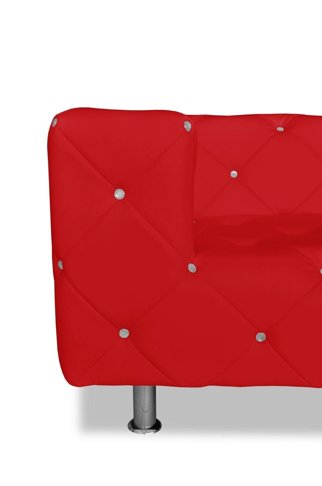 Textilsofa 3-Sitzer Roter Made Dreisitzer Neu, Modernes Designer Europe Sofa JVmoebel Luxus in Couch