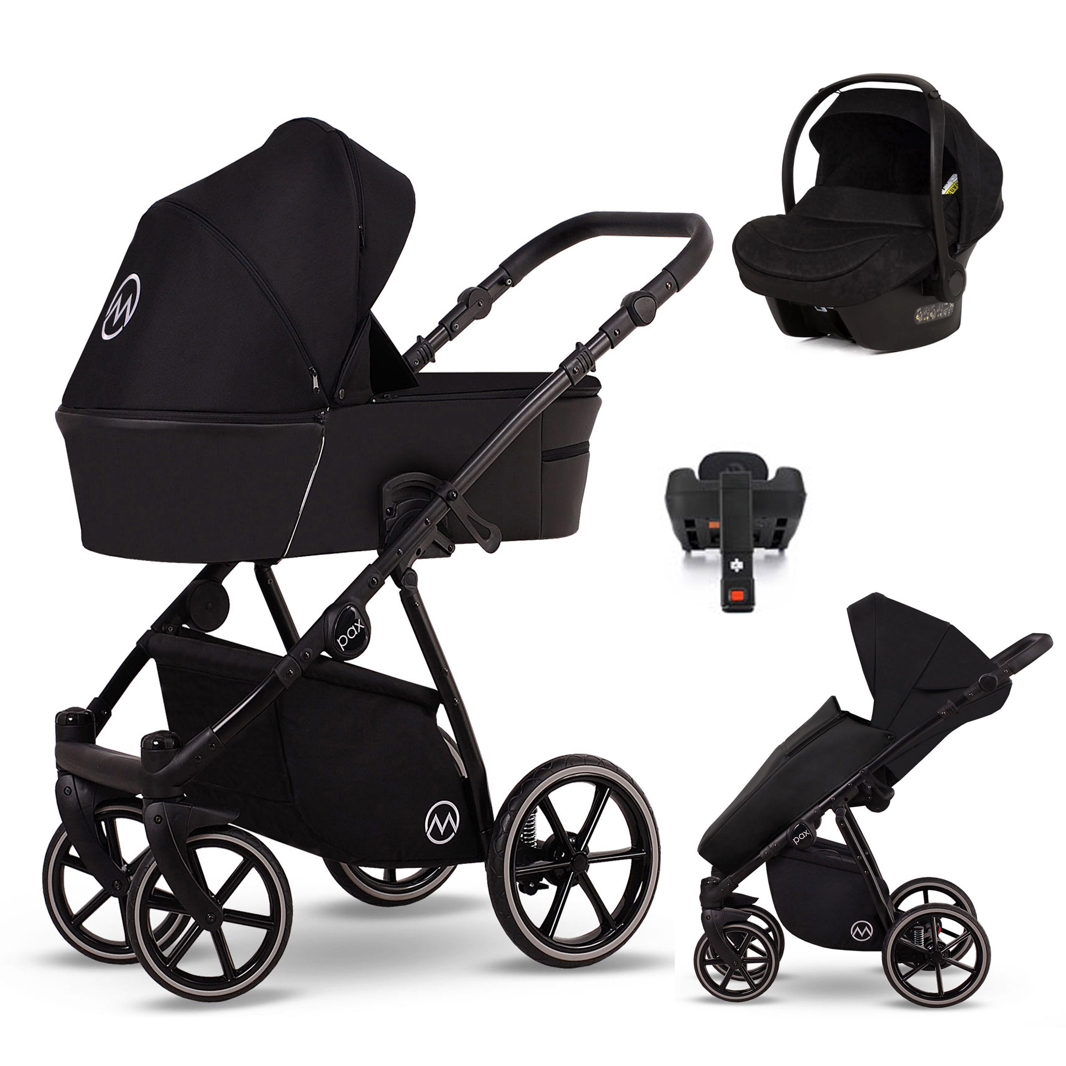Kombi-Kinderwagen Malu 5 in 1 inkl. Sportsitz, Autositz und Iso Base in 4 Farben