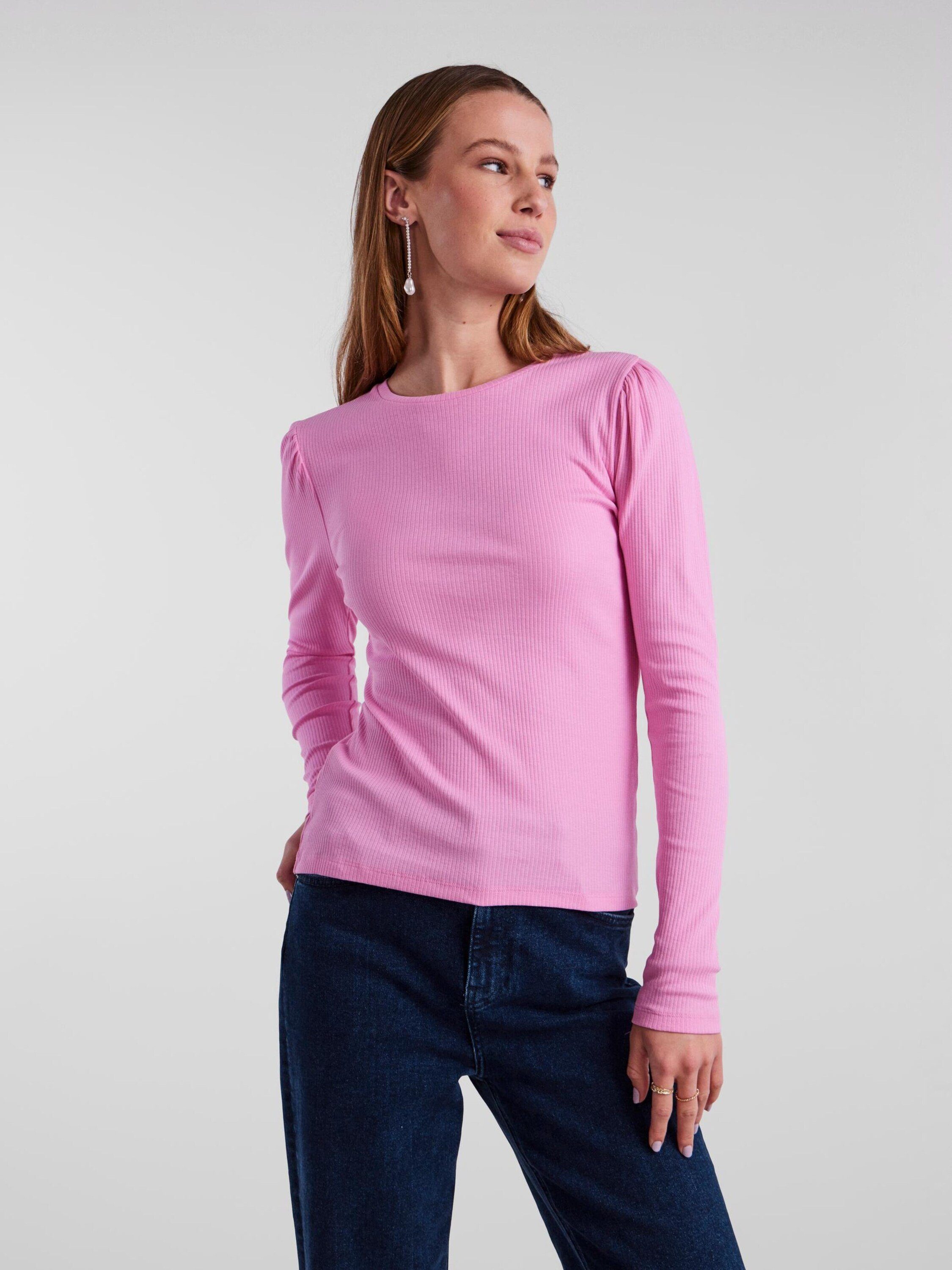 pink begonia Langarmshirt (1-tlg) Ruka Drapiert/gerafft pieces