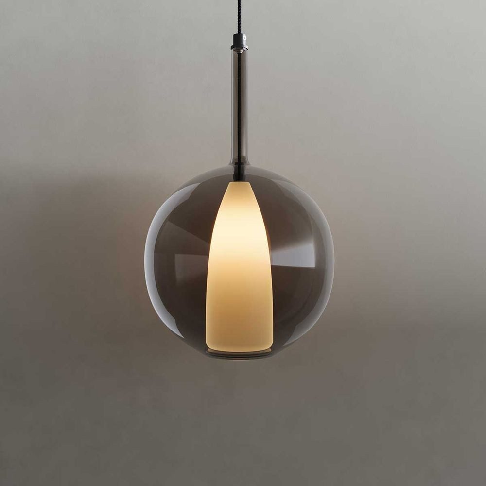 s.luce Pendelleuchte Belluna 150cm Textilkabel Glas günstig online kaufen