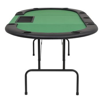 vidaXL Spieltisch 9-Spieler Poker Falttisch 3-fach Faltbar Oval Grün, (1-tlg)