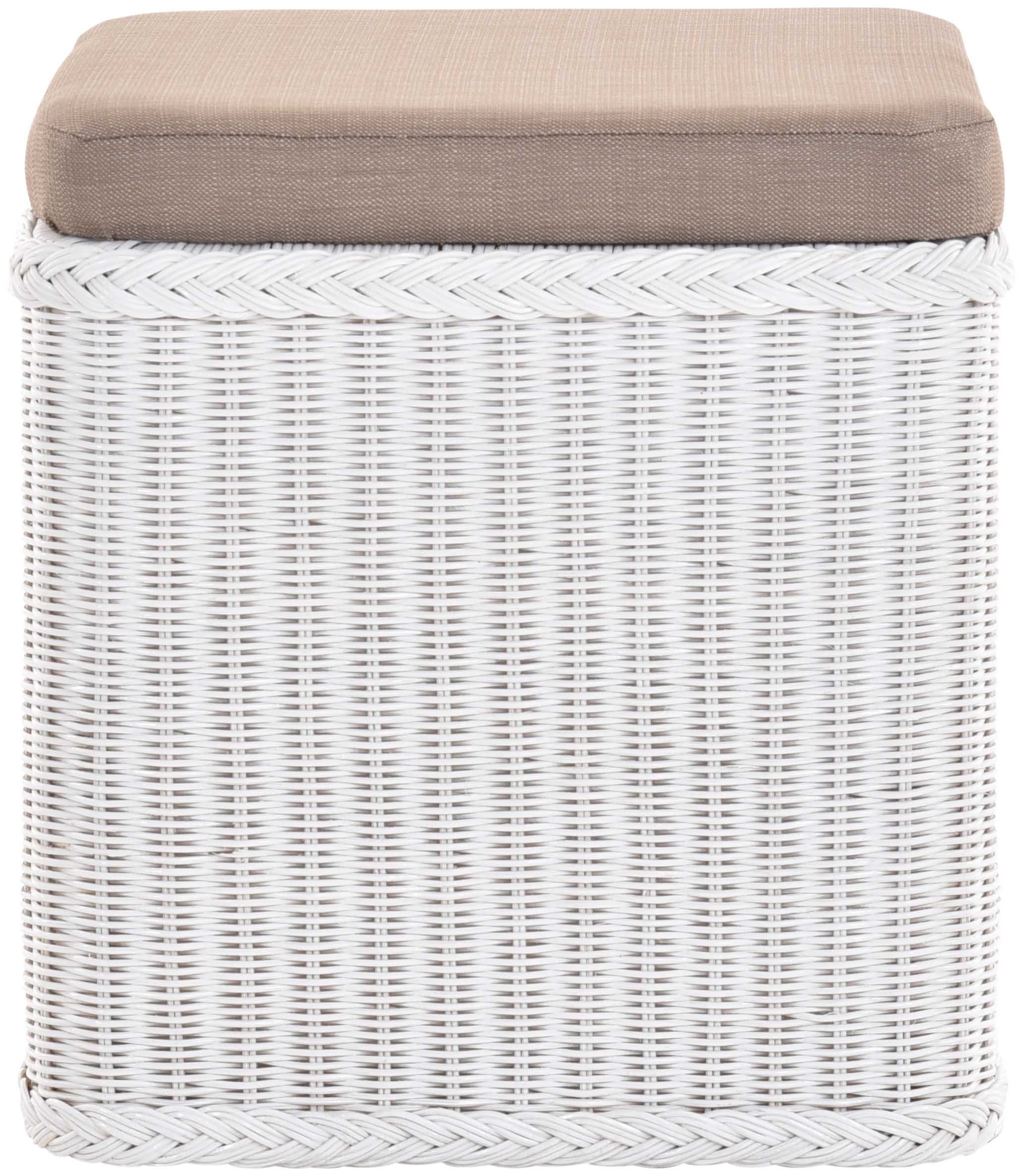Krines Home Sitztruhe Rattan Wäschekorb Quadratisch Wäschetruhe Sitz gepols günstig online kaufen