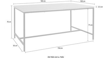 andas Esstisch Vadum (1-St), mit Tischplatte in einer Holzoptik und fühlbare Struktur, Höhe 76 cm