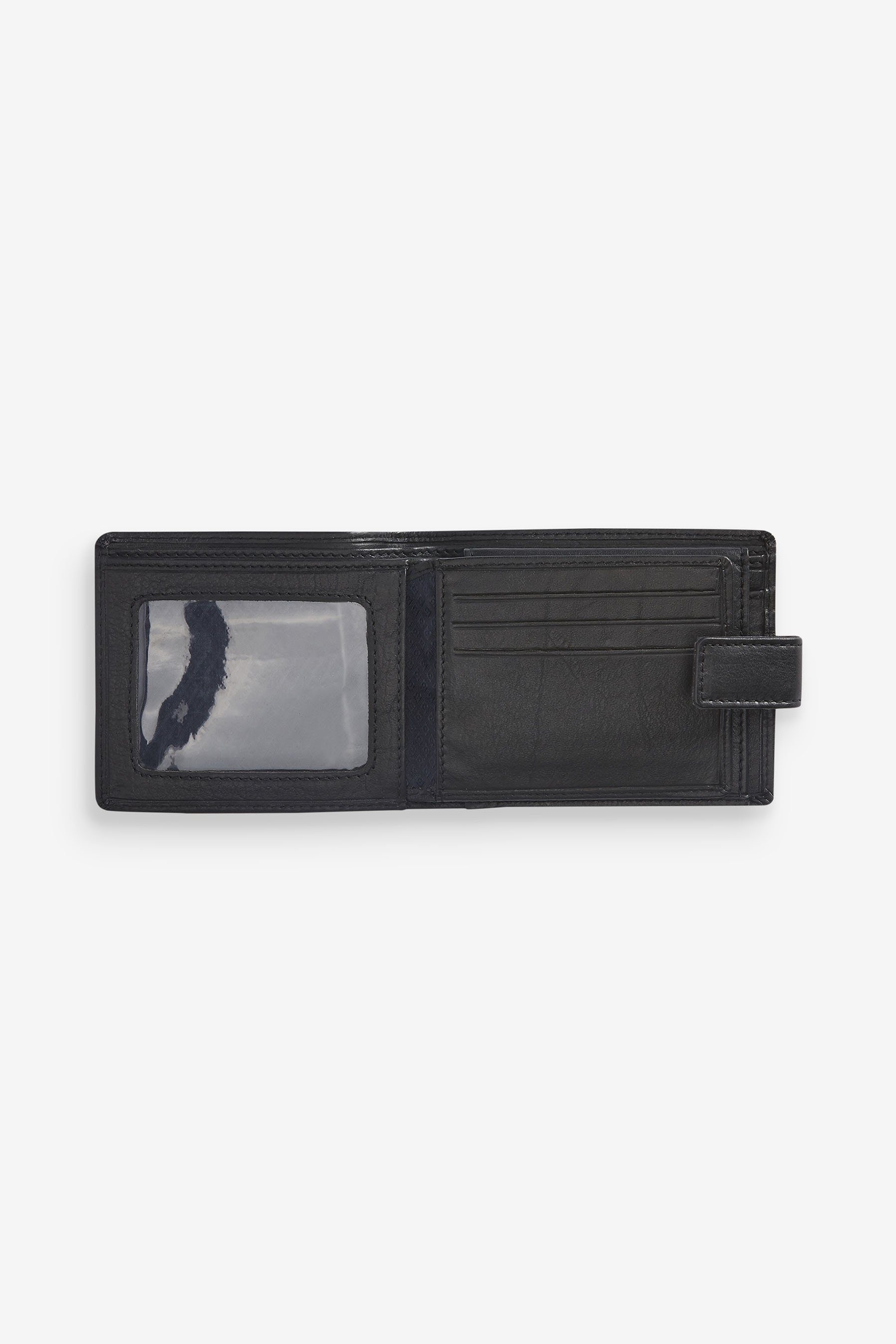 (1-tlg) Brieftasche, Große italienisches R Brieftasche Signature Leder Black Next