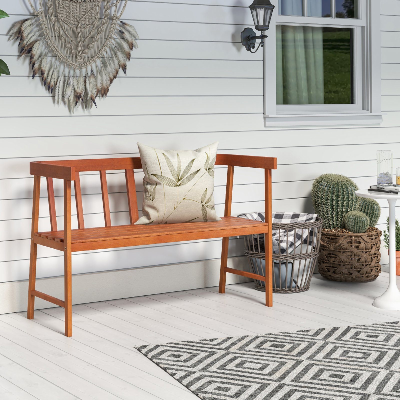 COSTWAY Gartenbank, 2 Sitzer, Akazienholz, bis günstig online kaufen