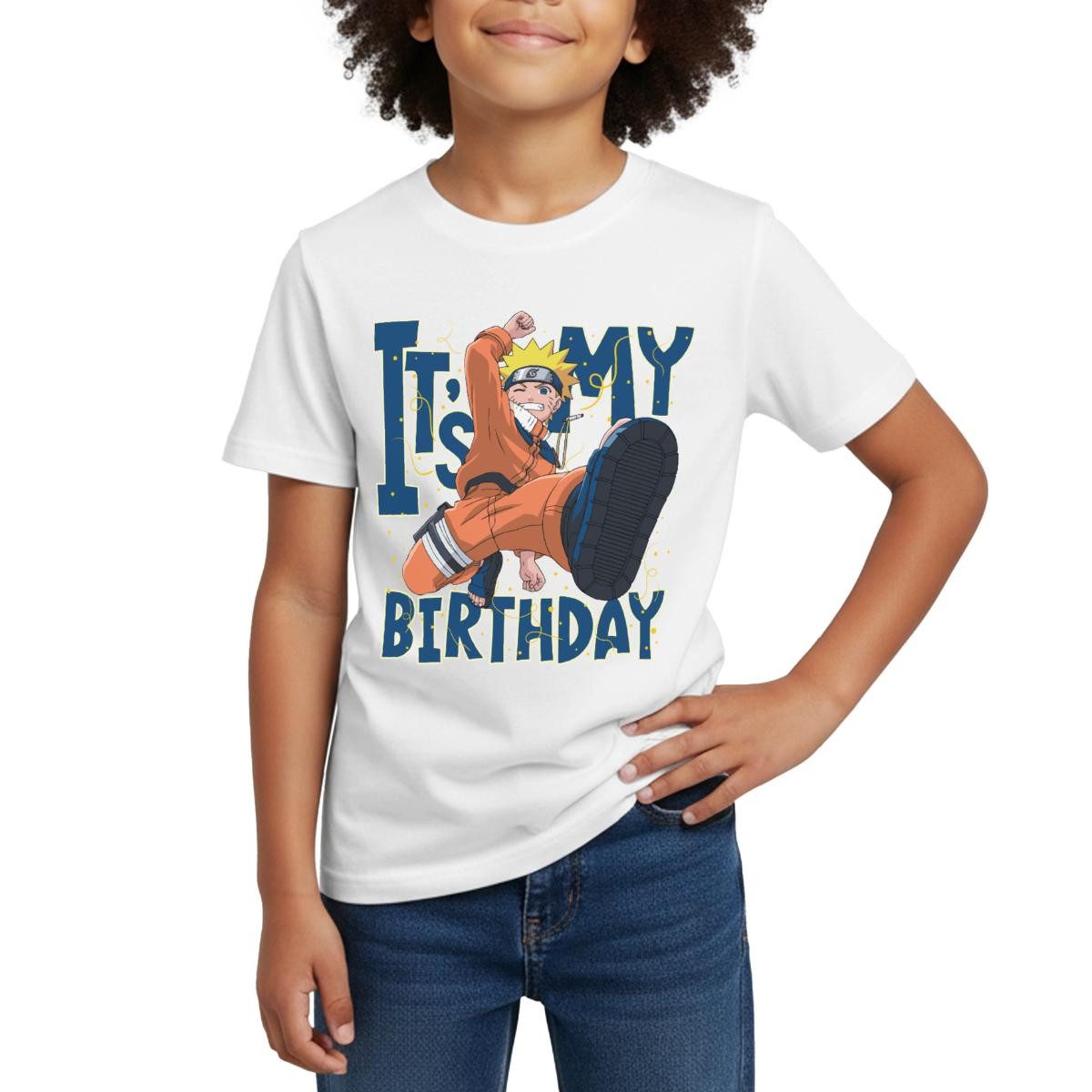 T-Shirt Naruto It's My Birthday Geburtstags-Design Kinder T-Shirt