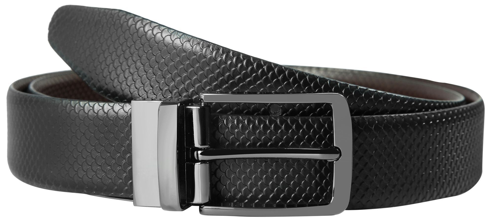 Ledergürtel Wendegürtel Echt Leder schwarz/braun 90 cm-130 cm (Bundweite)
