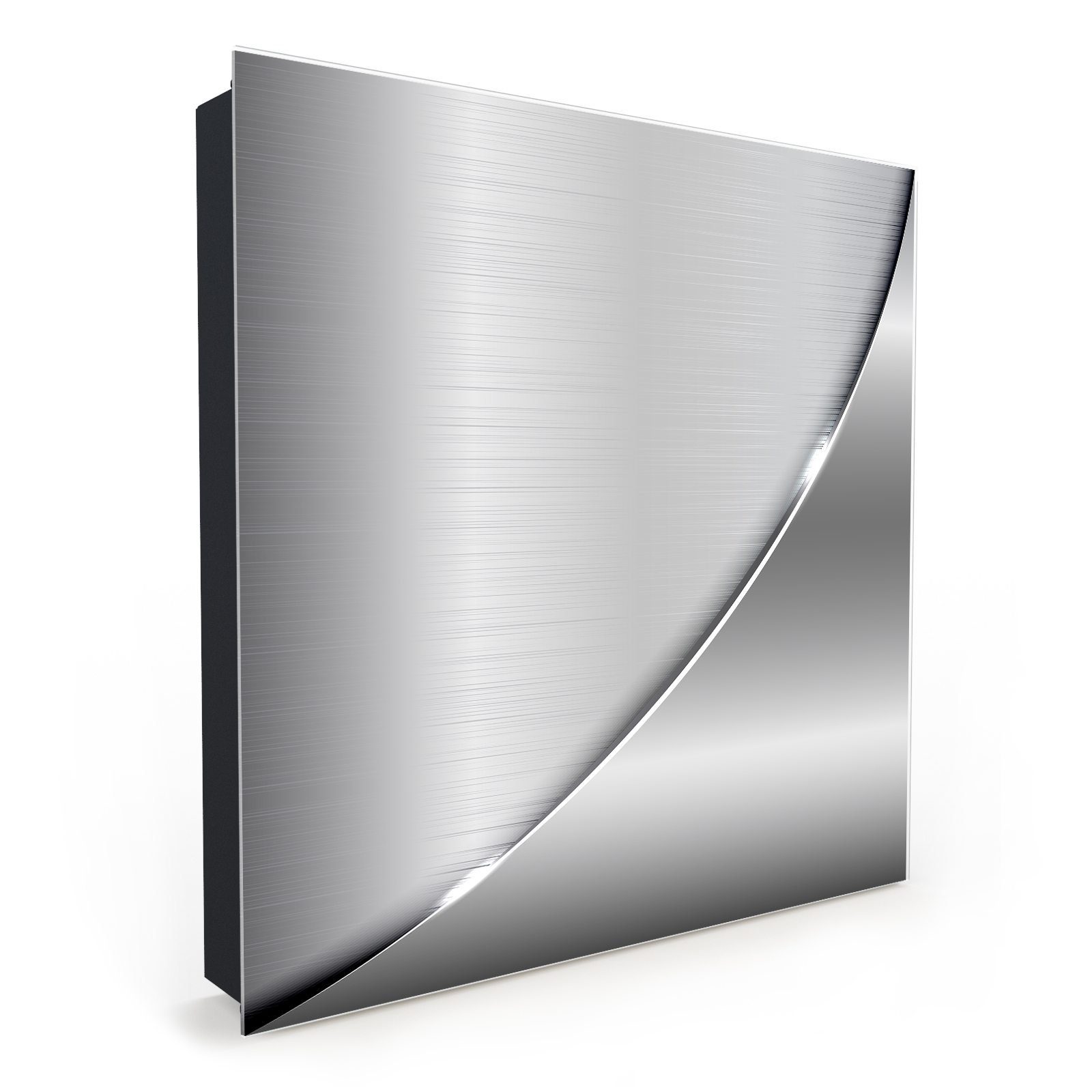 Primedeco Schlüsselkasten Magnetpinnwand mit Glasfront Metallische Form (1 günstig online kaufen