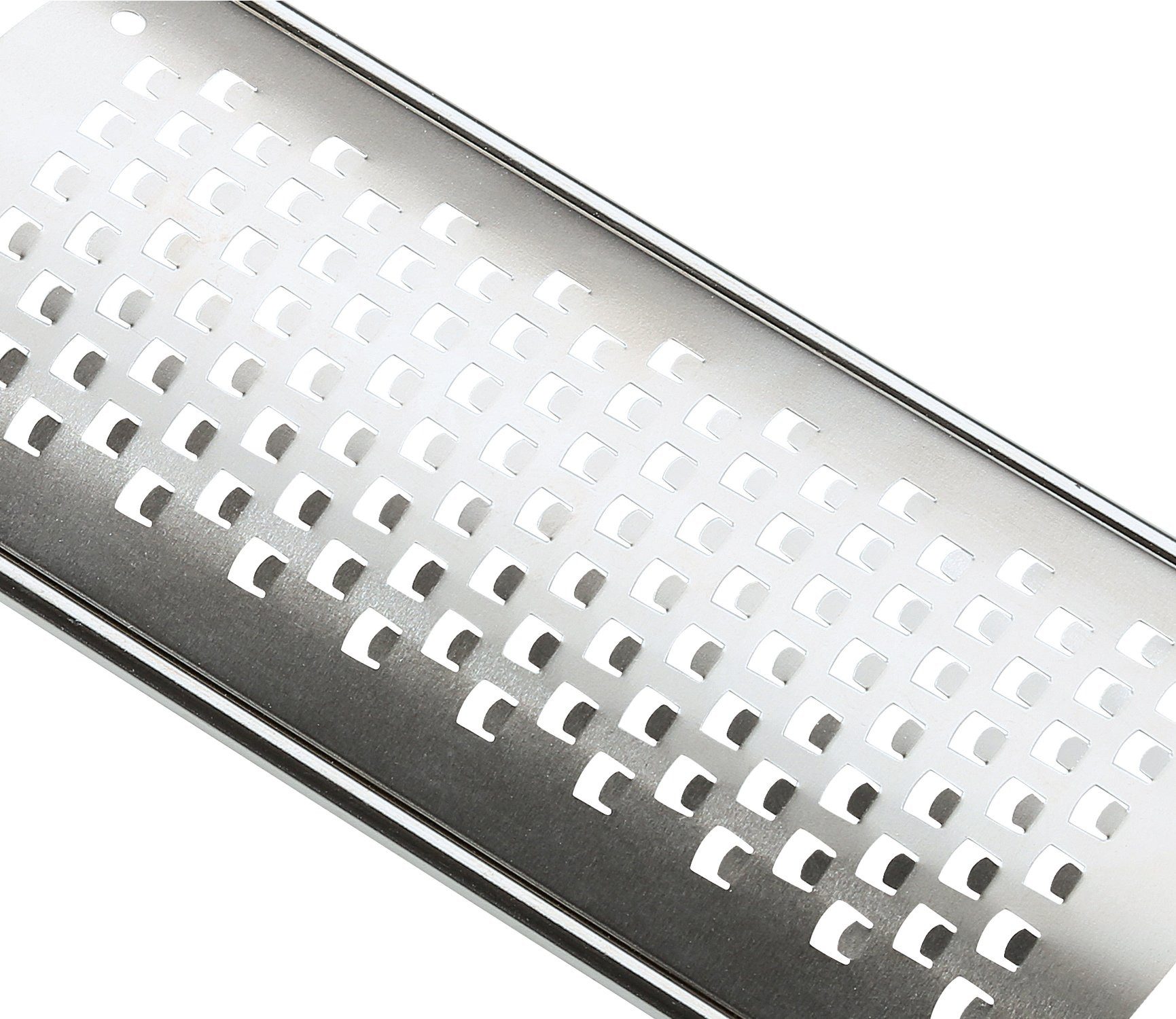 Küchenprofi Küchenreibe Reibe MASTER GRIP grob Edelstahl Kunststoff, Edelstahl, Kunststoff, Rasiermesserscharfe Klingen