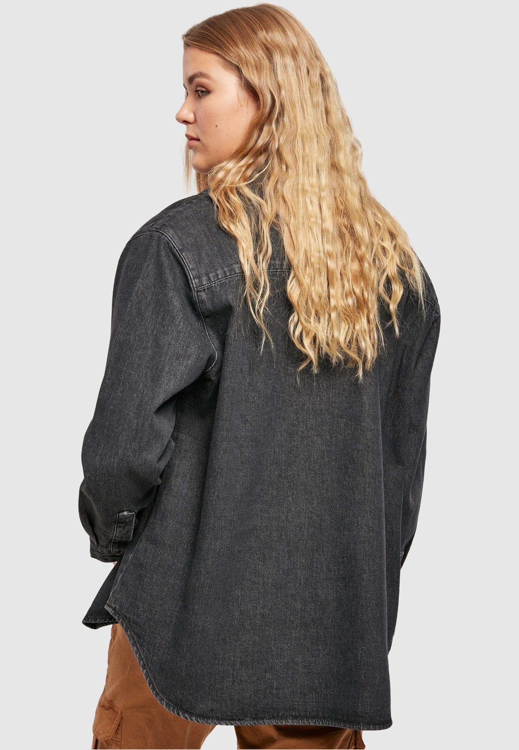 CLASSICS Ladies black Klassische Denim stone Bluse Oversized Shirt URBAN washed Damen