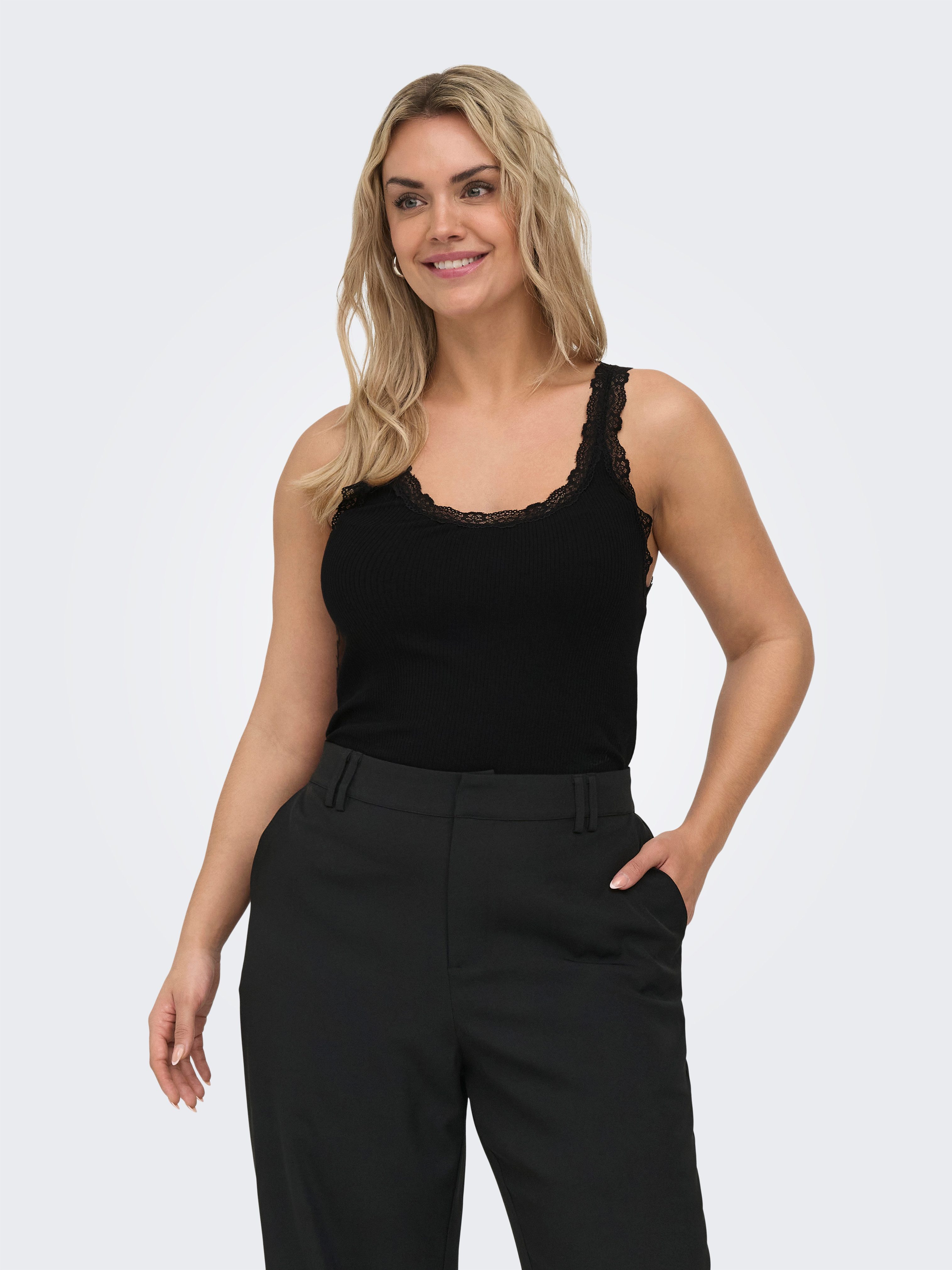 ONLY CARMAKOMA Trägertop CARSARA SHARAI LACE TANK TOP JRS NOOS mit Spitze a günstig online kaufen