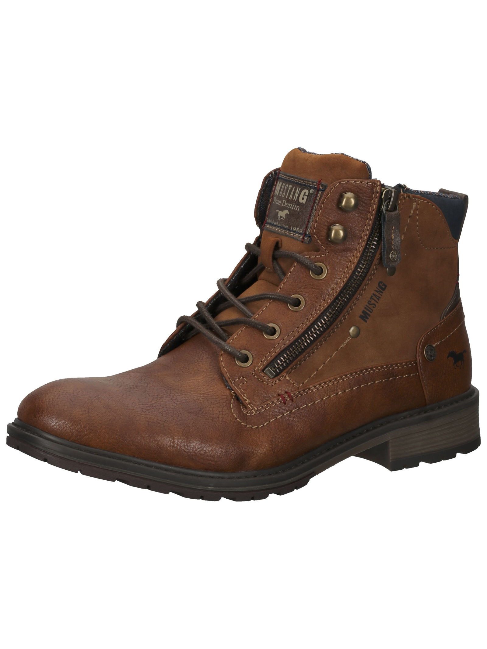 Stiefelette Lederimitat Schnürstiefelette