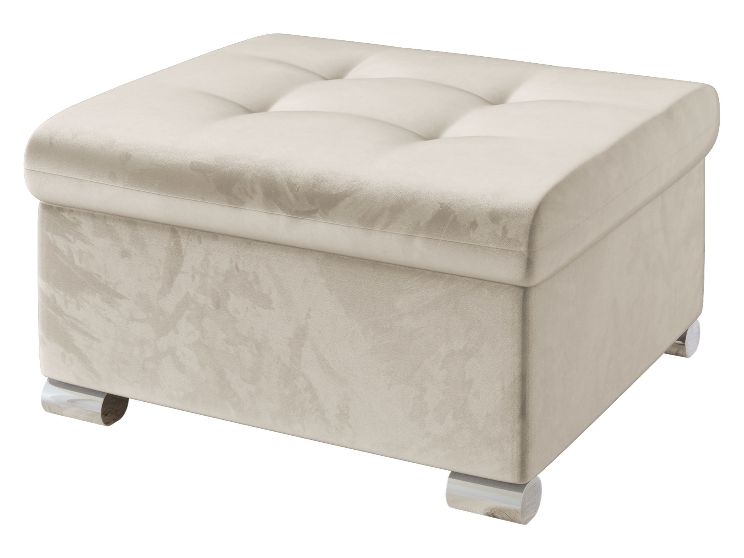 MIRJAN24 Polsterhocker Niko Klein, Silber Füße, 70x68x41 cm