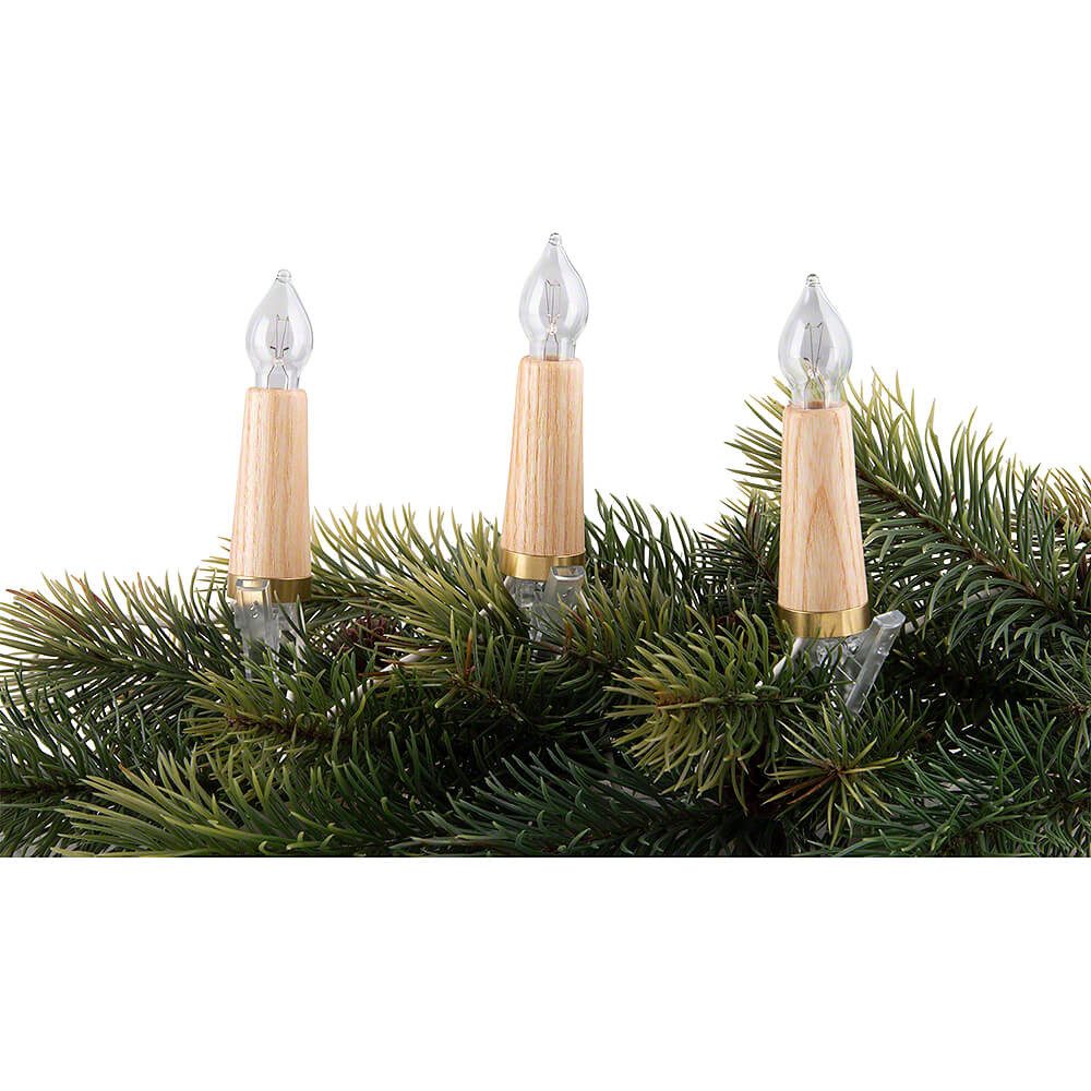 NARVA Schwibbogen NARVA Exclusive Schwibbogenkette mit 10 Holzschaftkerzen aus Eschenhol