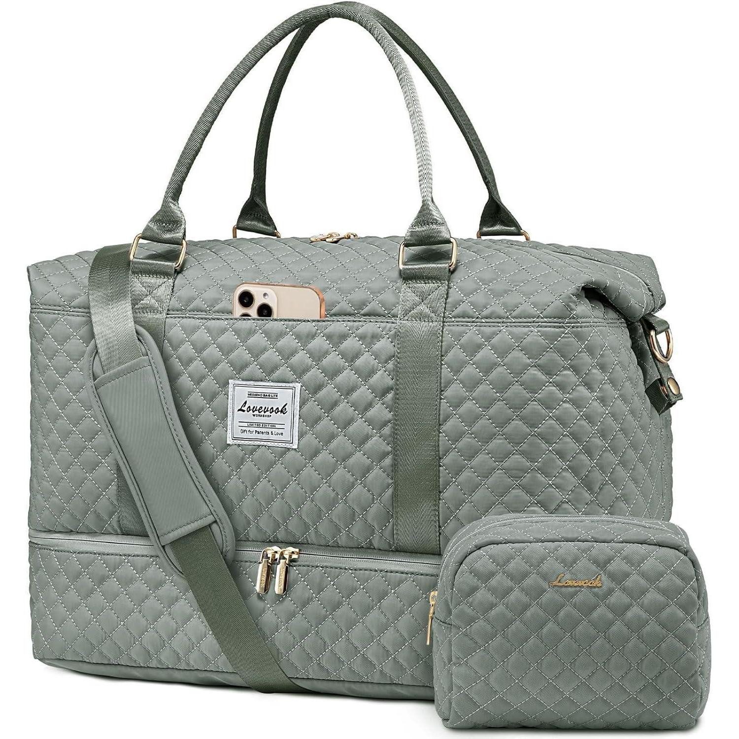 Reisetasche Sporttasche Damen Groß Weekender Reisetasche mit Schuhfach Wasserdicht