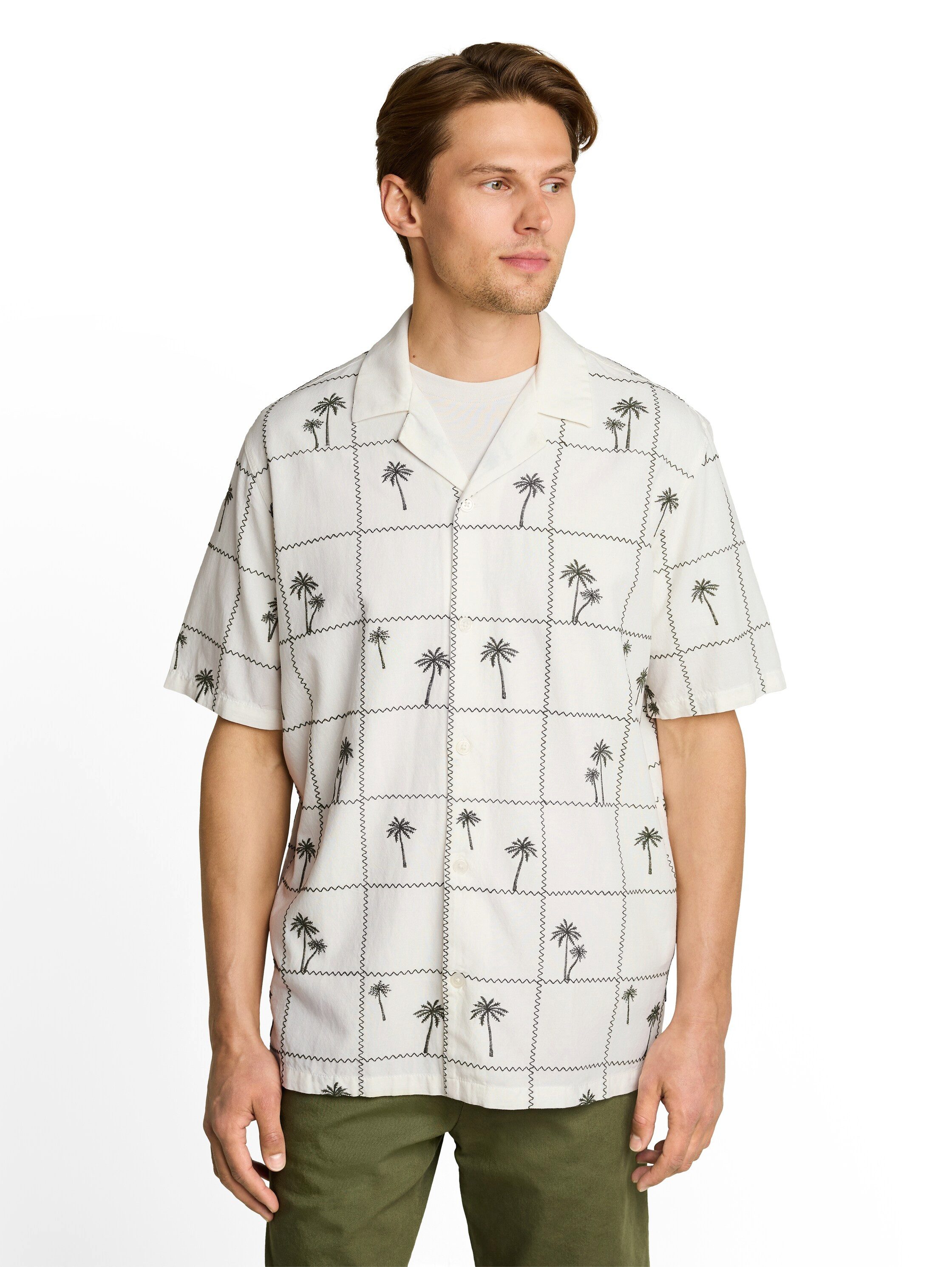 TOM TAILOR Denim Kurzarmshirt Sommerhemd mit Stickereien