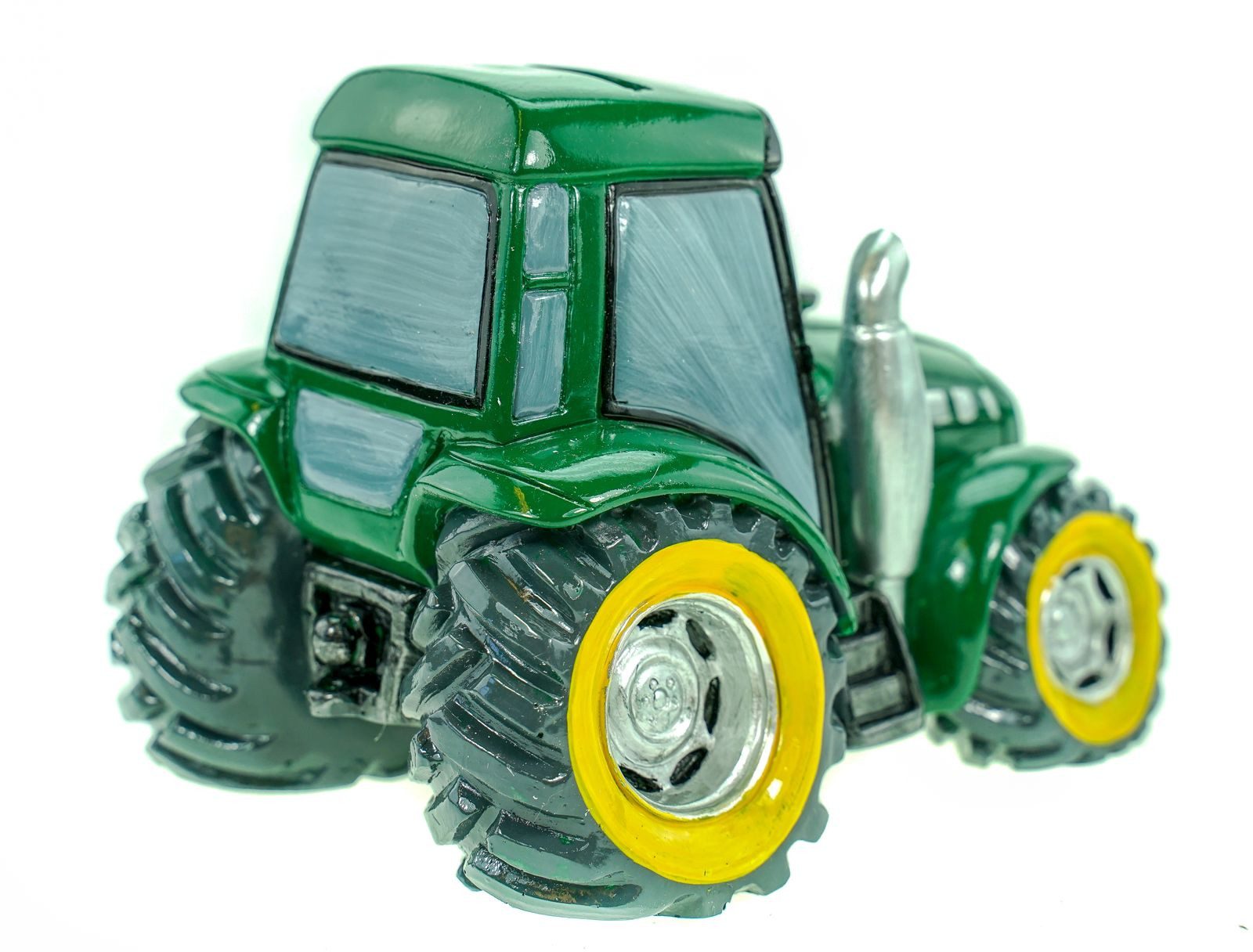 Kremers Schatzkiste Spardose Spardose Traktor grün Deko Sparschwein Figur Bauer Bauernhof – Bild 3 von 5
